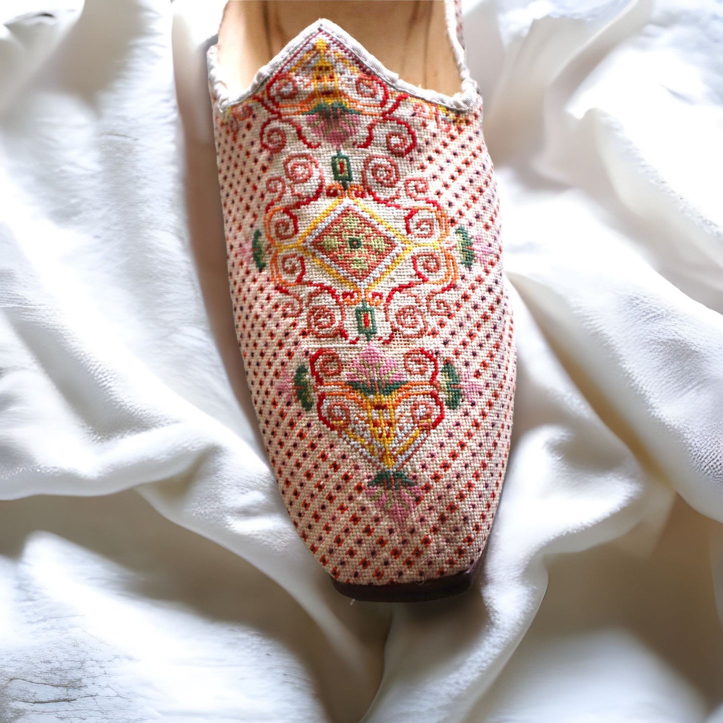 Exceptional c.1775 French Men’s Needlepoint Slippers – Original 18th Century Footwear