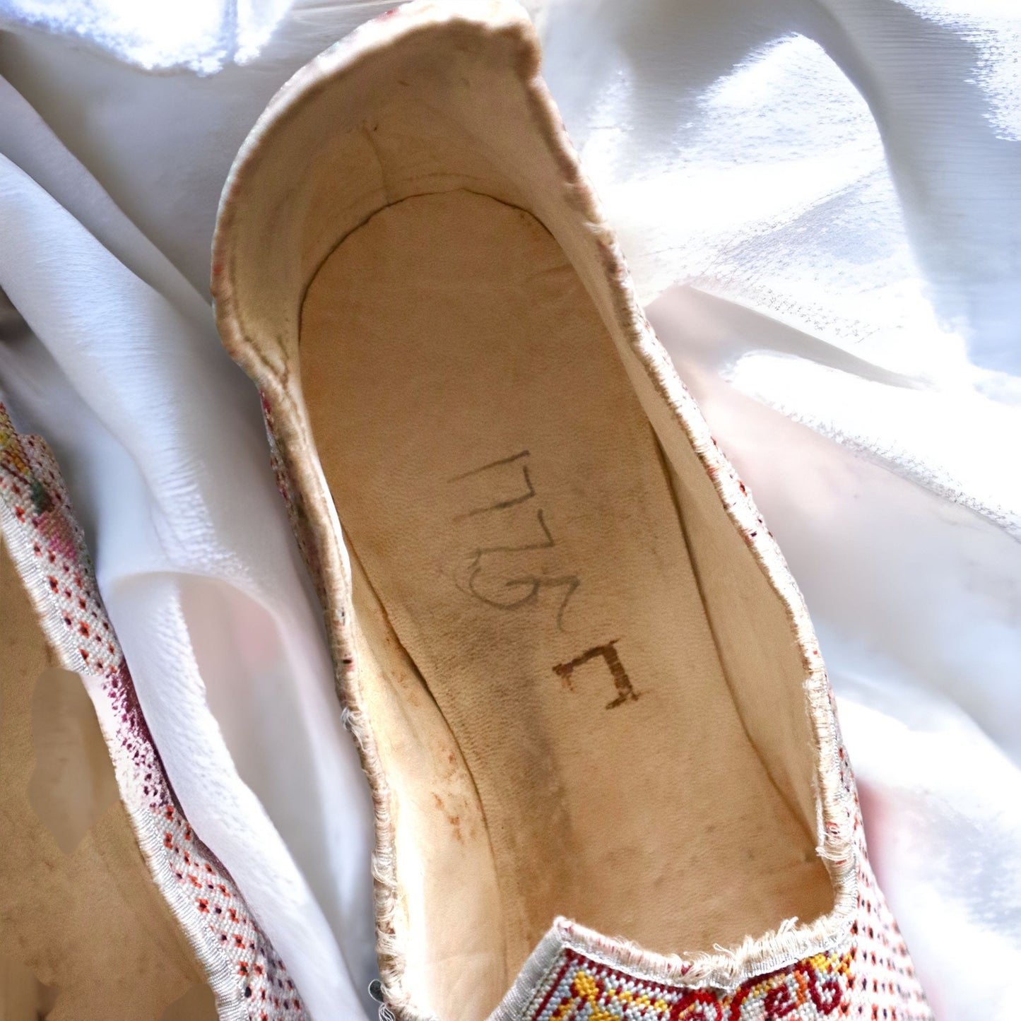 Exceptional c.1775 French Men’s Needlepoint Slippers – Original 18th Century Footwear