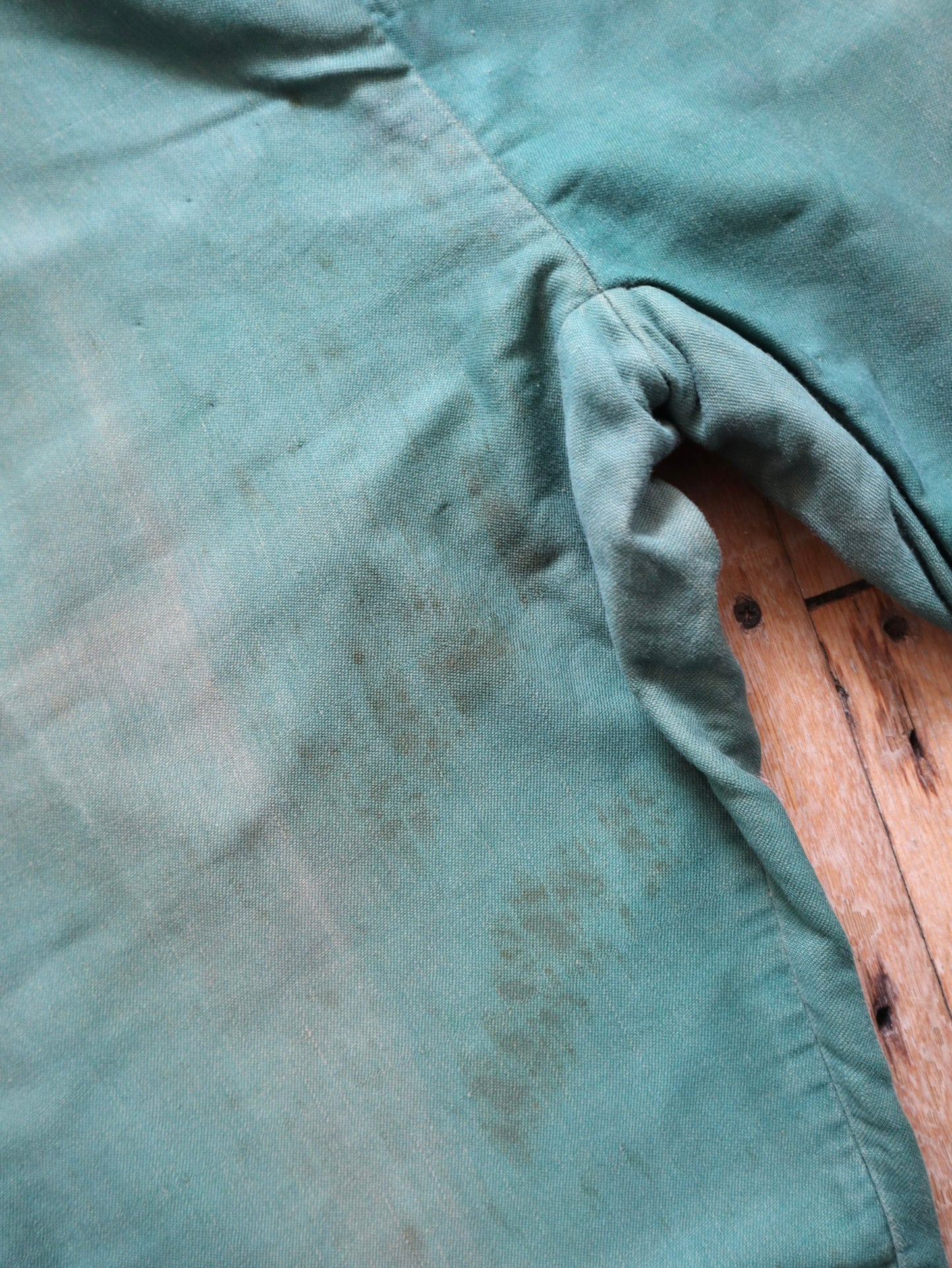 Antique French Green Cotton High Waisted Trousers Pants Long Rise Opera Costume Rare