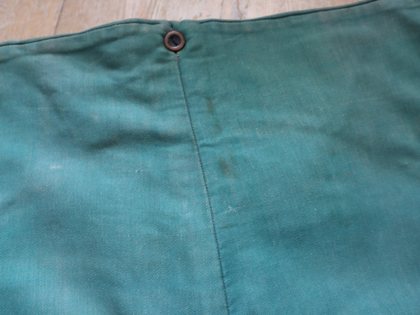 Antique French Green Cotton High Waisted Trousers Pants Long Rise Opera Costume Rare