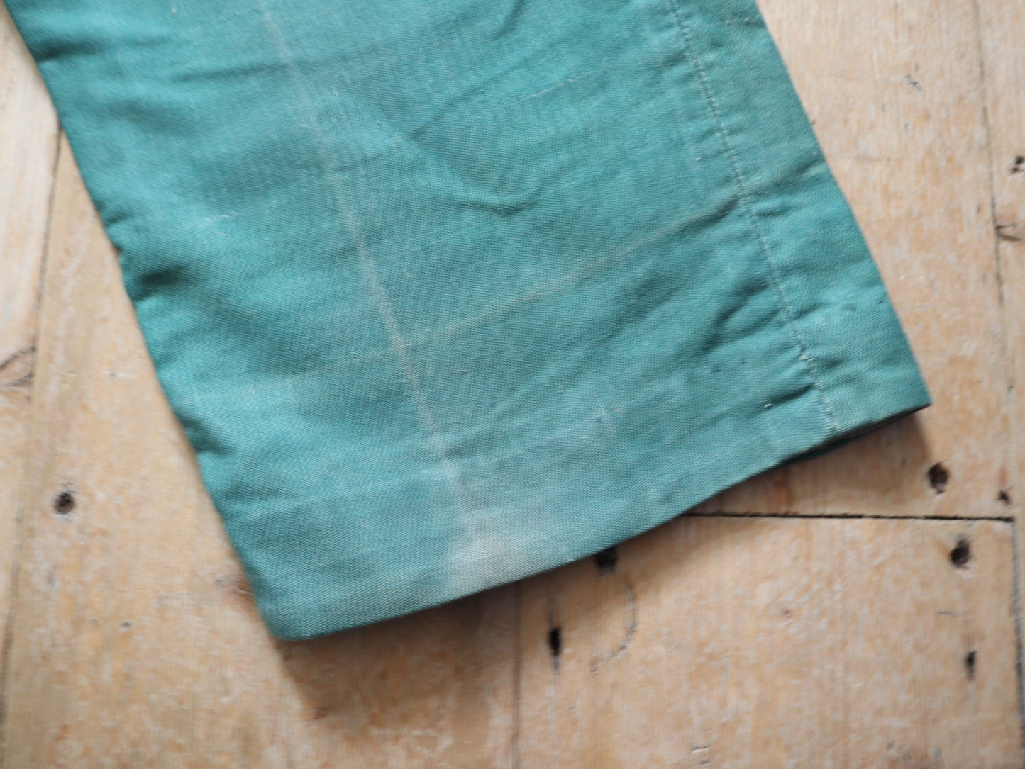 Antique French Green Cotton High Waisted Trousers Pants Long Rise Opera Costume Rare