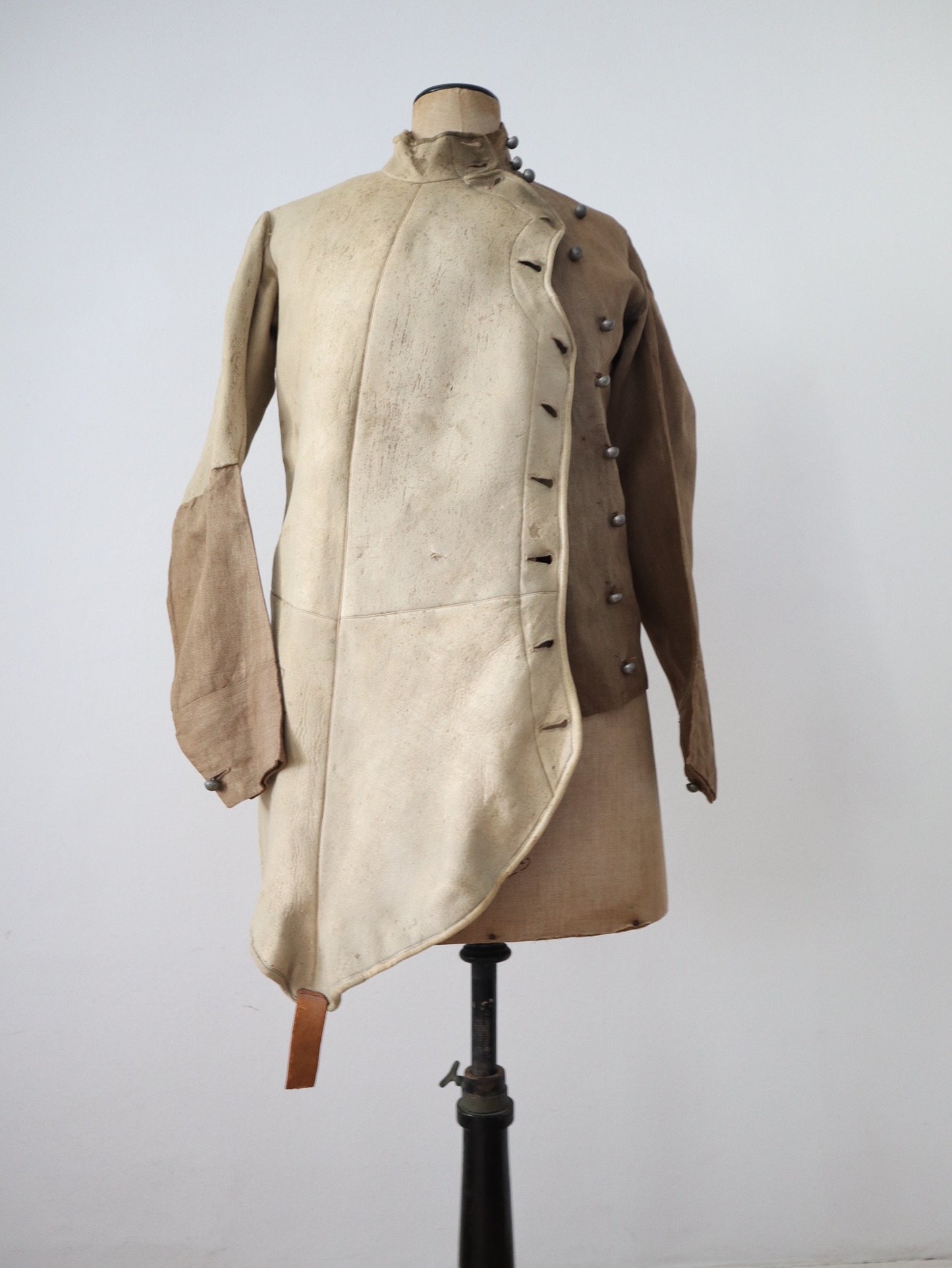 Antique 1800s French Fencing Jacket Nubuck Linen RARE
