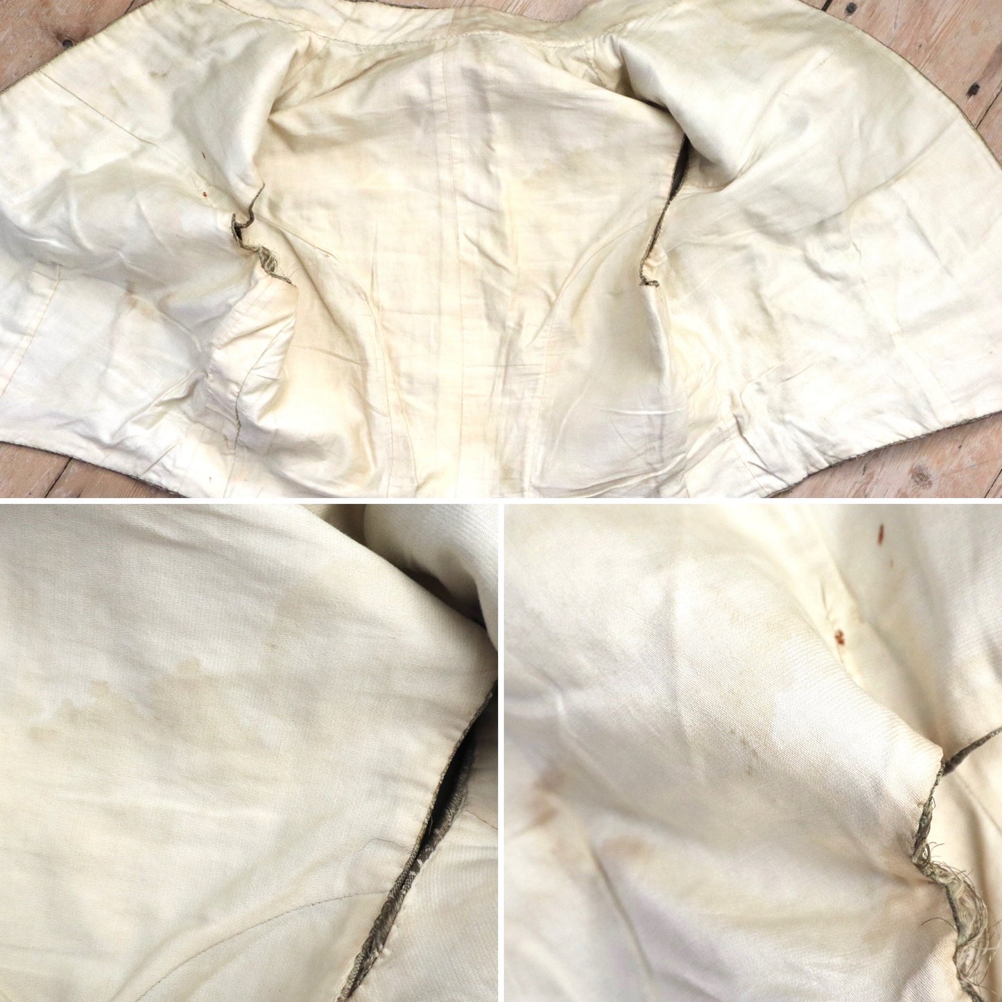Antique 19th Century Gold Brocade Vest Metal Thread  Toggle Closures Oriental