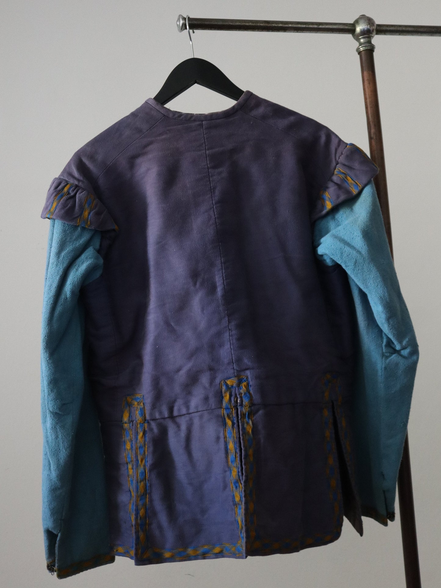 Antique French Theatre Costume Jacket Blue cotton early 1900s 1910s