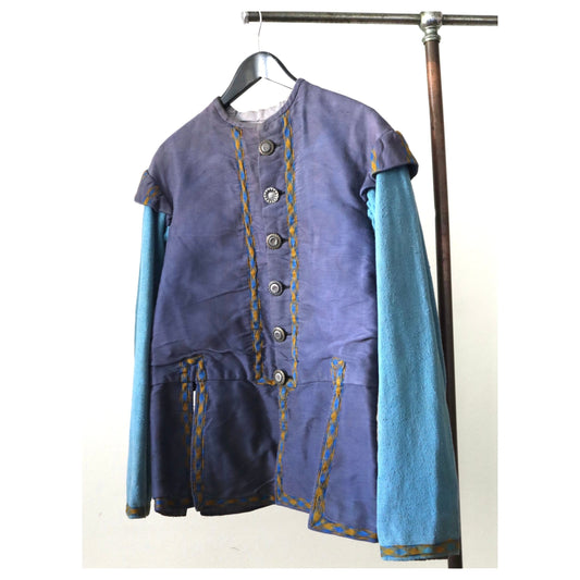 Antique French Theatre Costume Jacket Blue cotton early 1900s 1910s