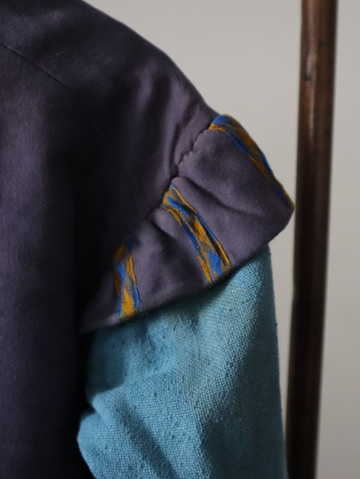 Antique French Theatre Costume Jacket Blue cotton early 1900s 1910s