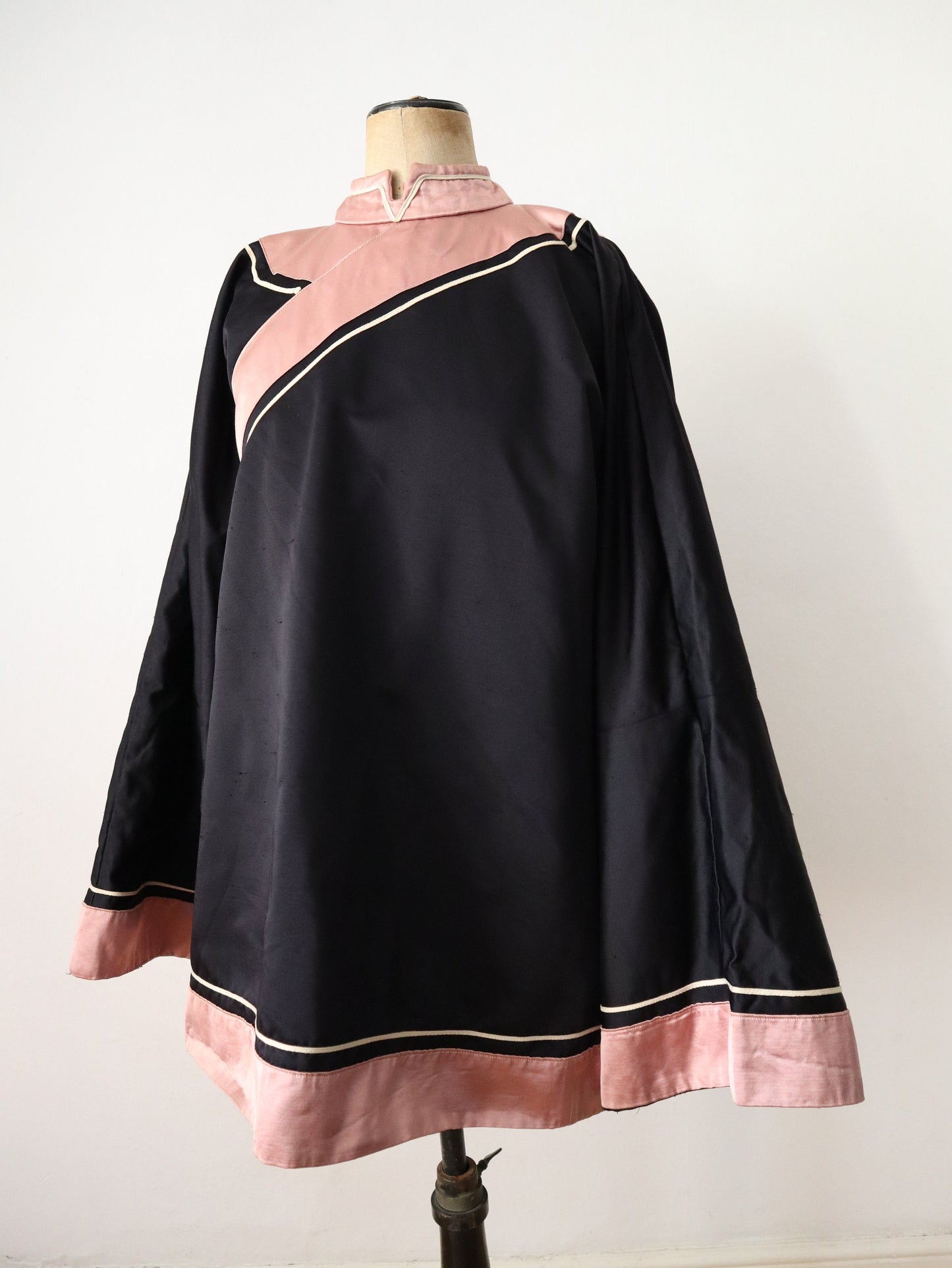 1930s French Theatre Costume Tunic Oriental Style Satin Pink Black Opera