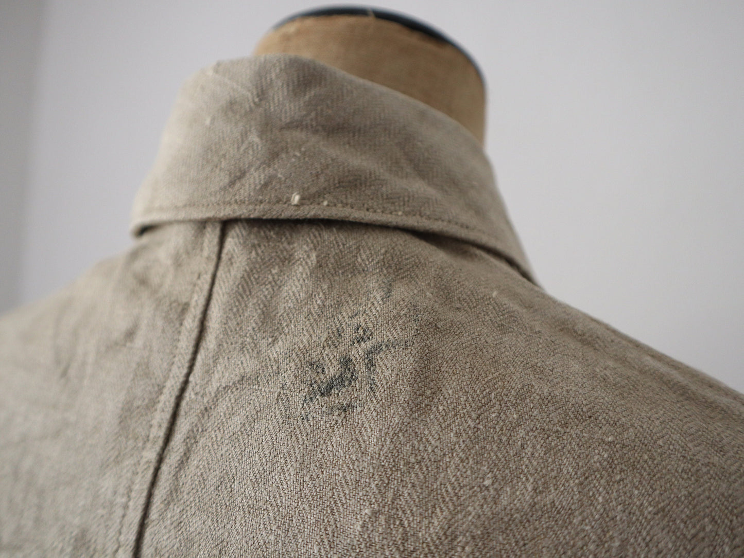 1930s Herringbone Linen German Drill Jacket Military Rare