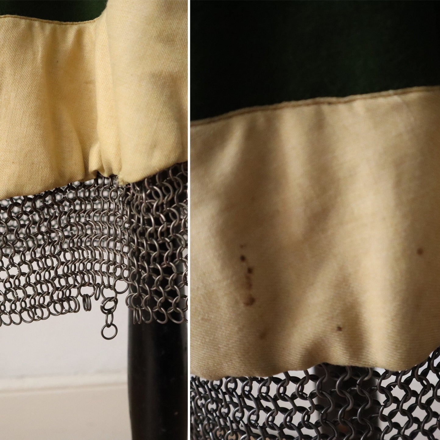 Antique 1890s 1900s French Opera Costume by Mathieu & Solatges – Medieval Tunic with Chainmail Hem Lion