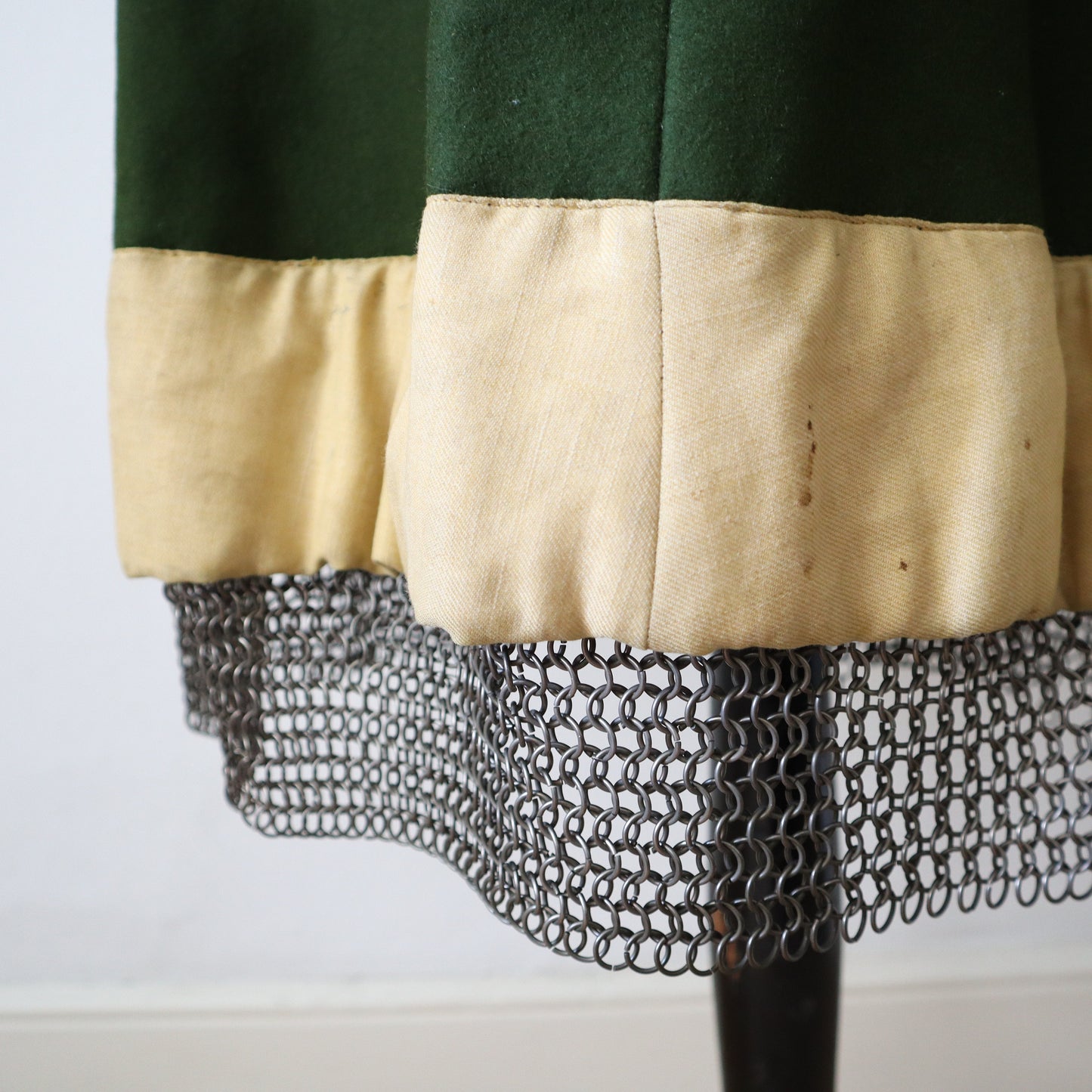 Antique 1890s 1900s French Opera Costume by Mathieu & Solatges – Medieval Tunic with Chainmail Hem Lion