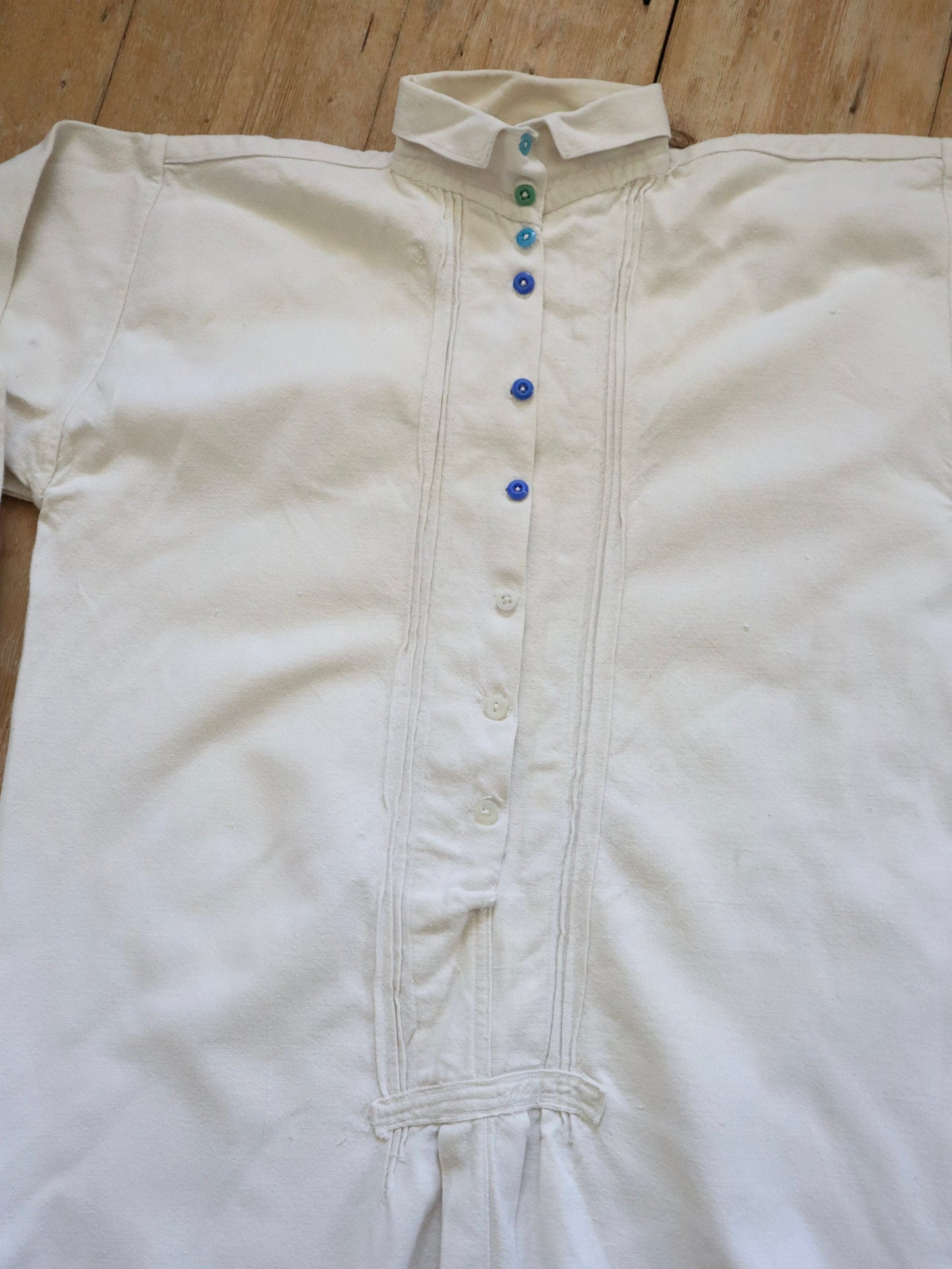 1940s Romanian White Linen Folk Shirt Traditional Costume Transylvania