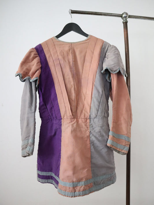 Antique French Theatre Costume Tunic Renaissance Style Pink Grey Purple