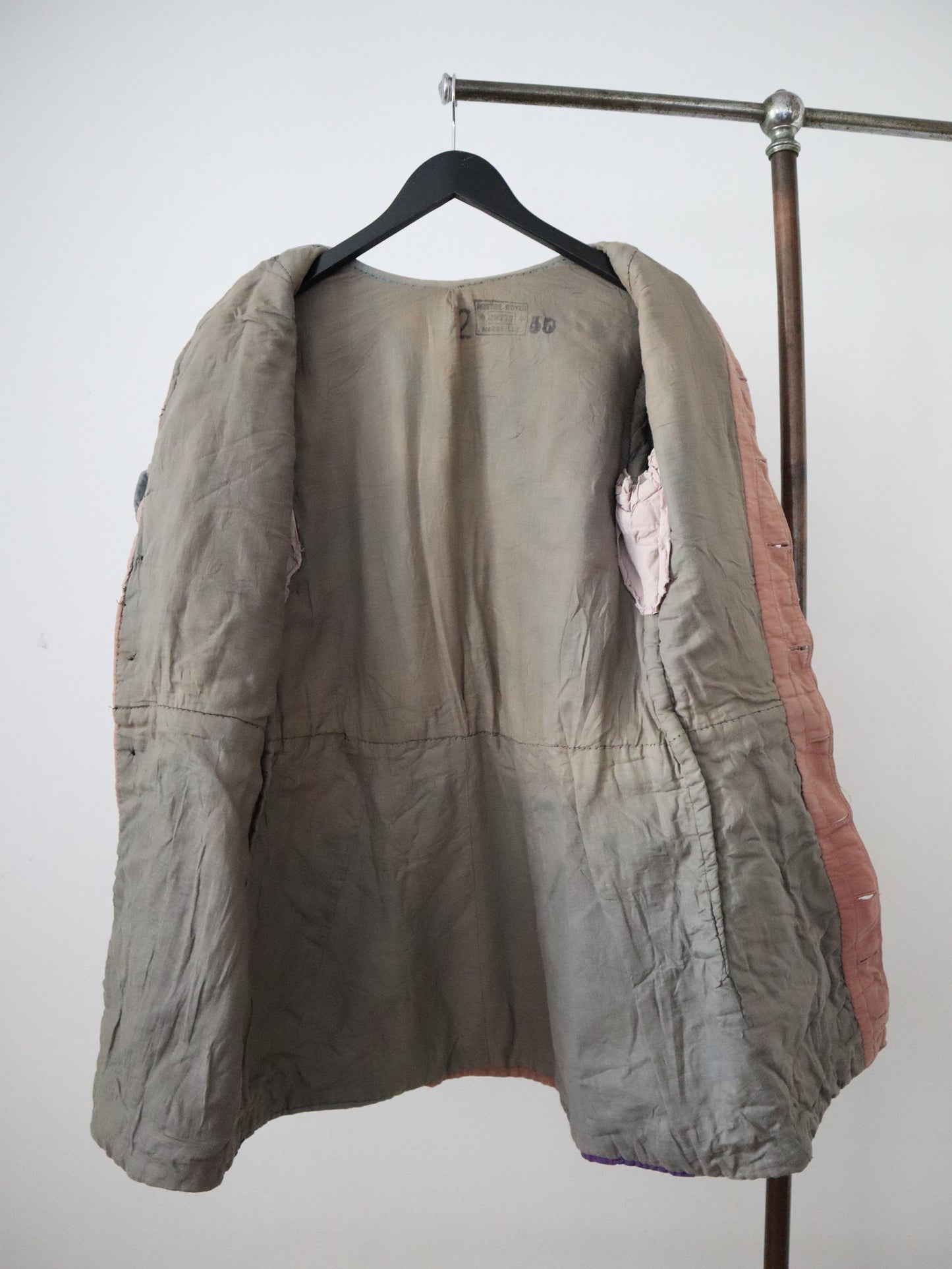 Antique French Theatre Costume Tunic Renaissance Style Pink Grey Purple