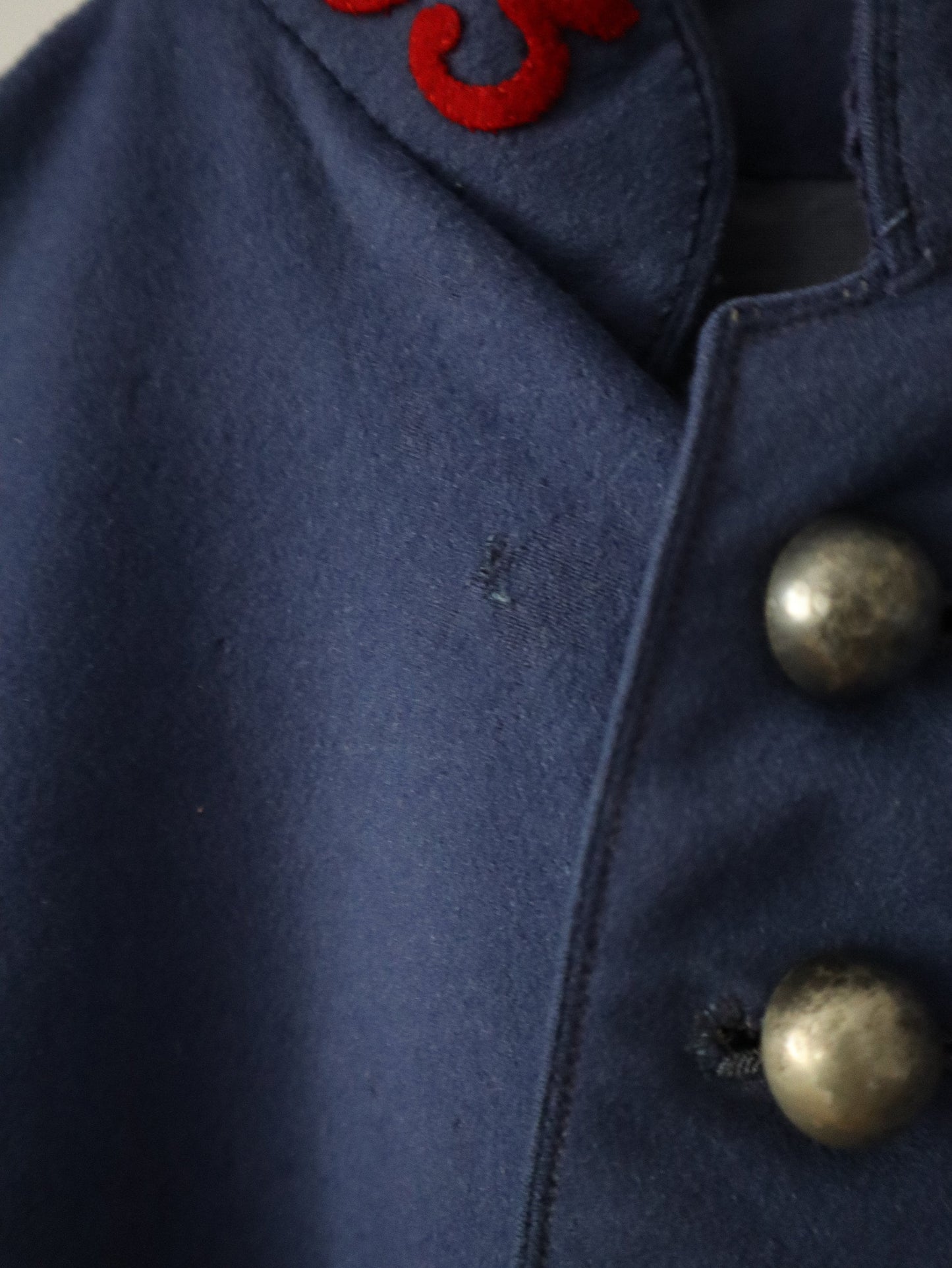 1930s French Jacket Blue Wool Military Style Theatre Costume Blue Wool