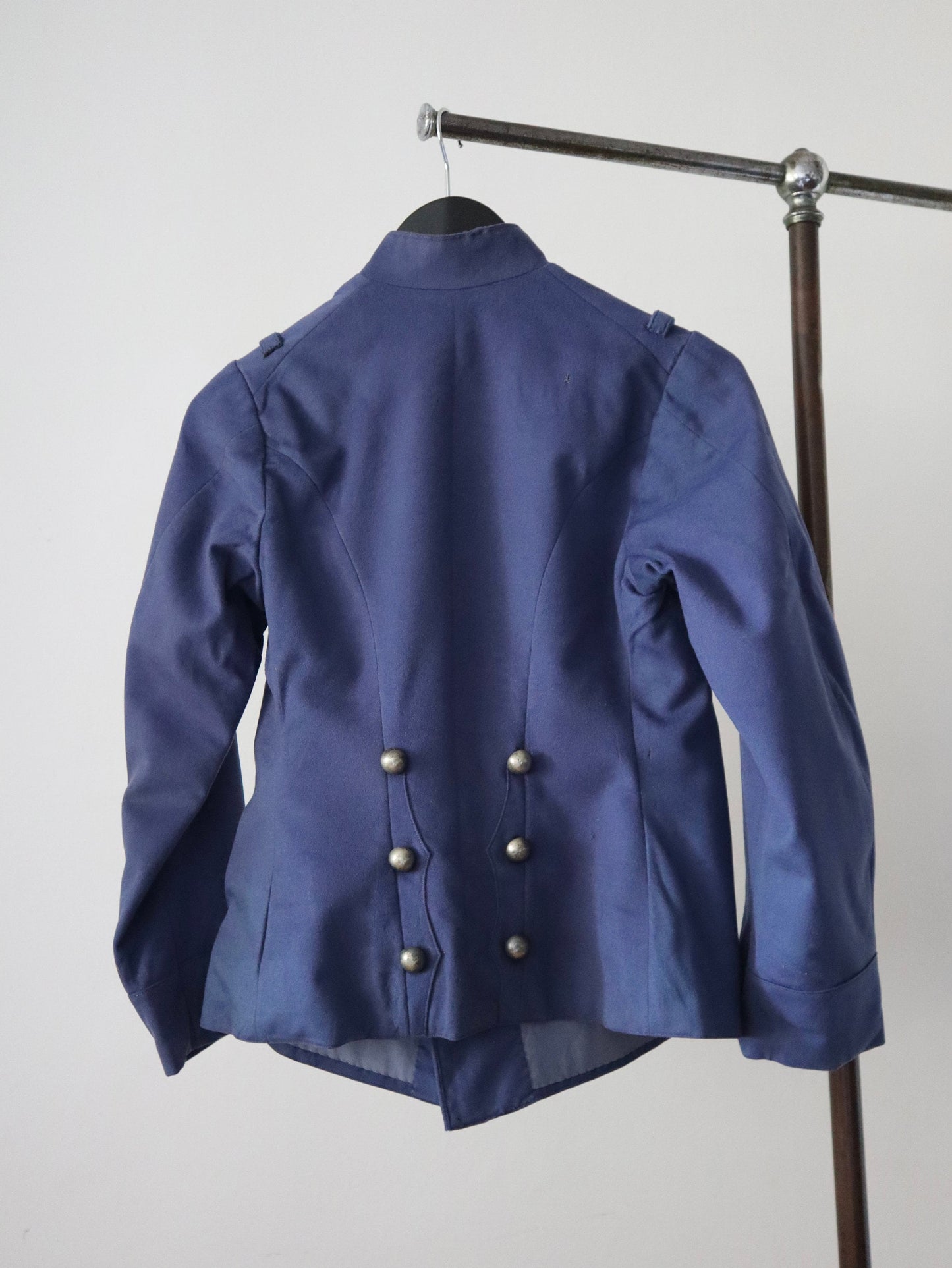 1930s French Jacket Blue Wool Military Style Theatre Costume Blue Wool