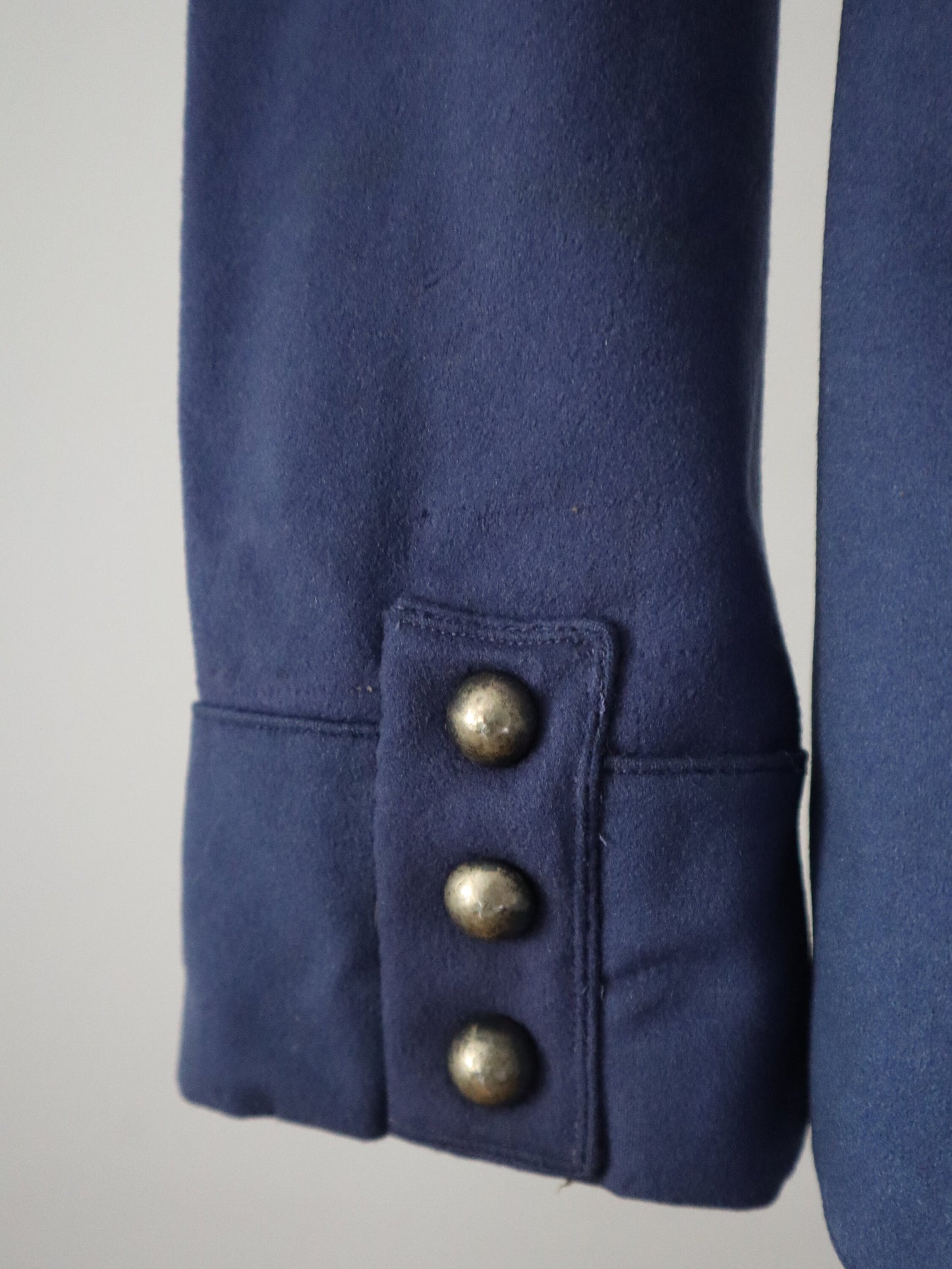 1930s French Jacket Blue Wool Military Style Theatre Costume Blue Wool