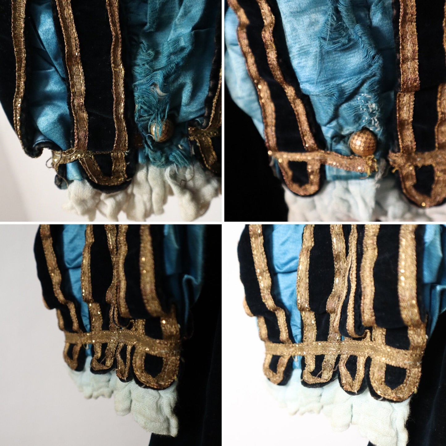 Antique c.1910s French Opera Costume | Renaissance Revival Tunic | Aristide Boyer Marseille | Black Velvet & Gold Lamé