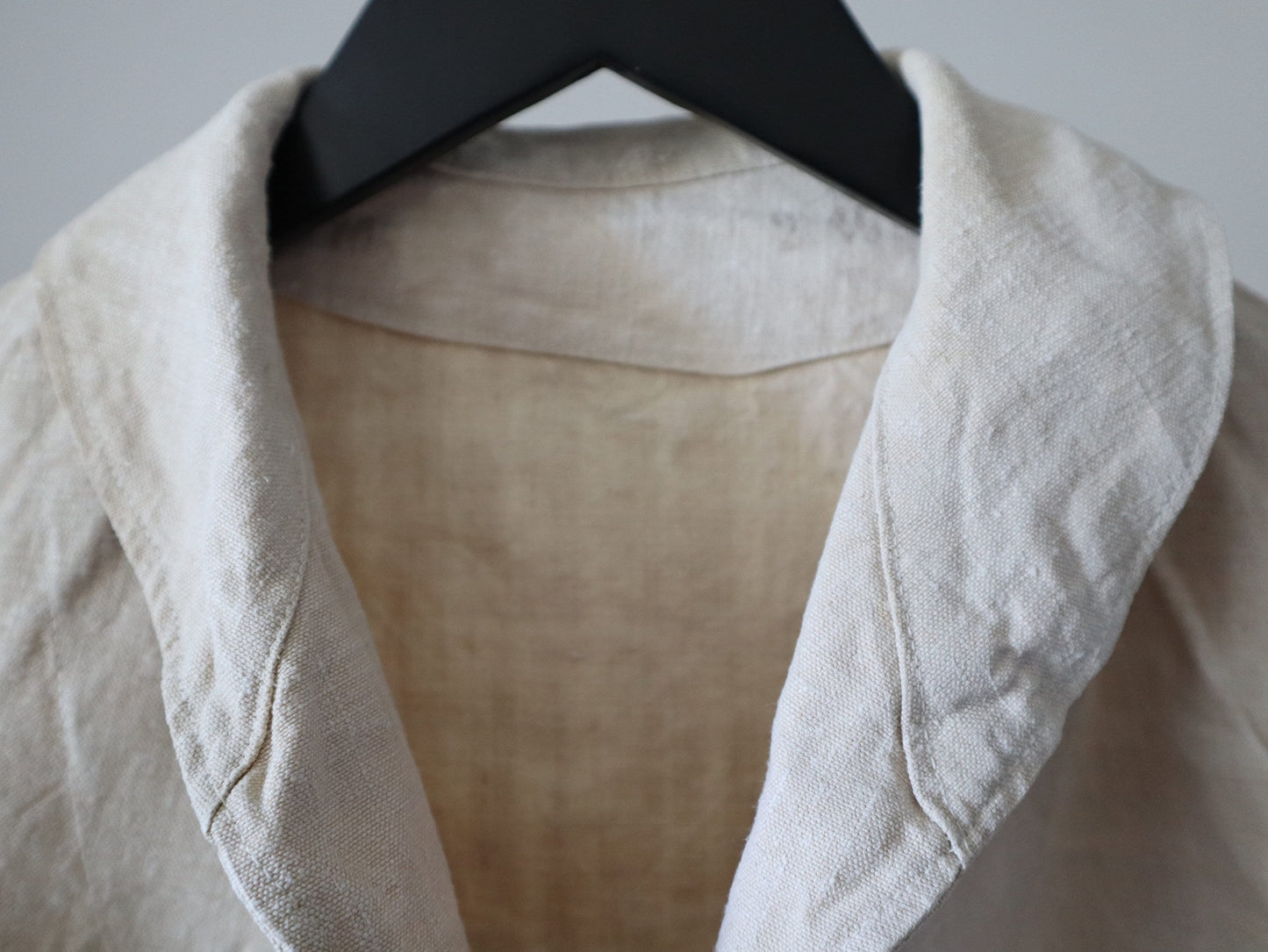 1920s French Naval Navy Sailor Jacket Linen Stamped Military Shirt Top