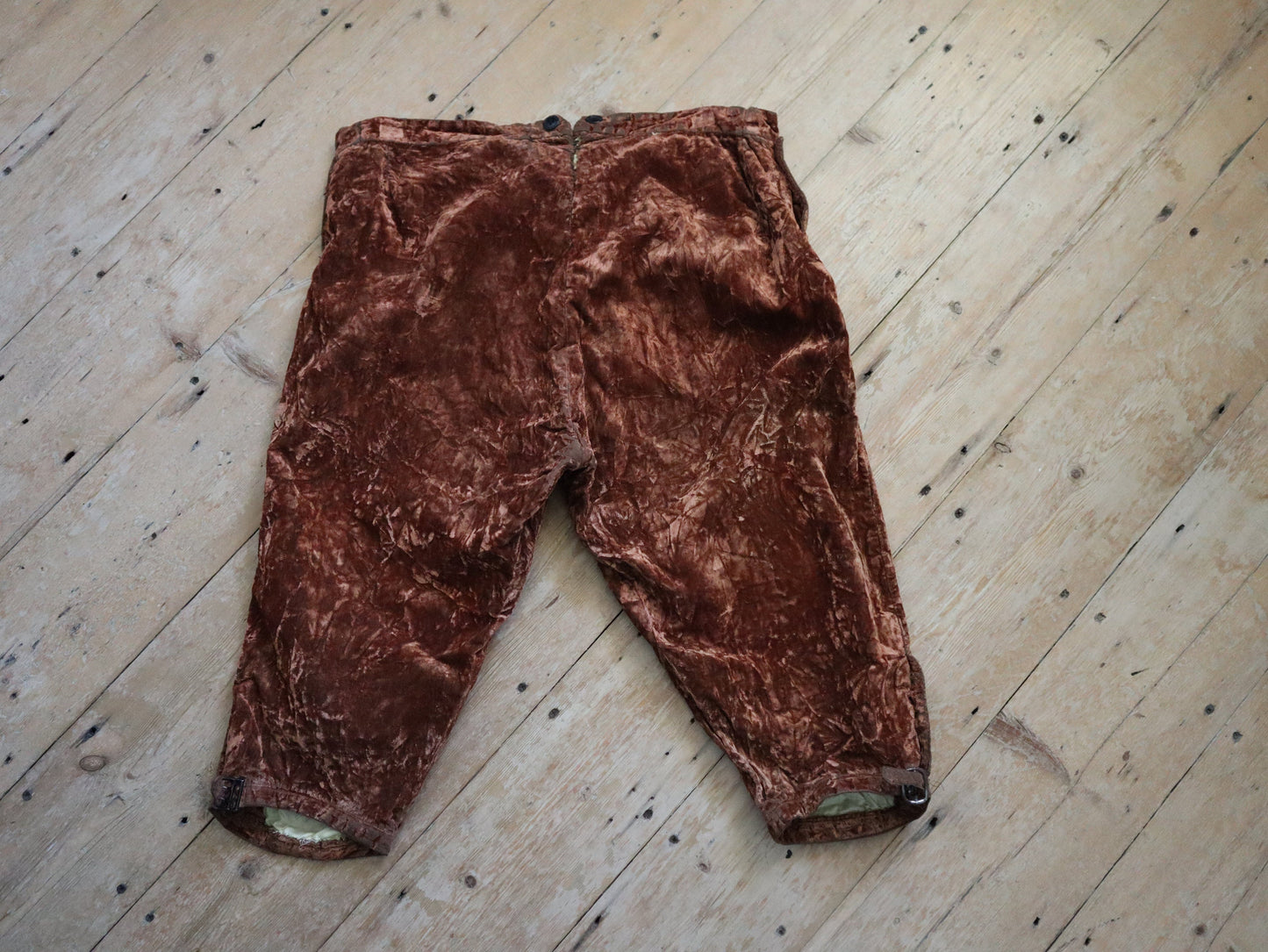 Antique French Brown Silk Velvet Breeches theatre costume pants trousers opera early 1900s