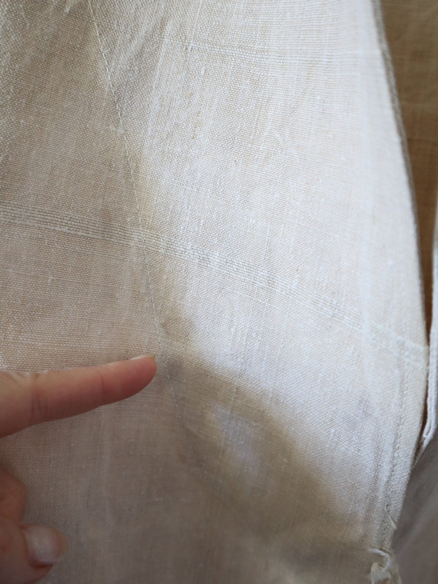 1920s French Naval Navy Sailor Jacket Linen Stamped Military Shirt Top