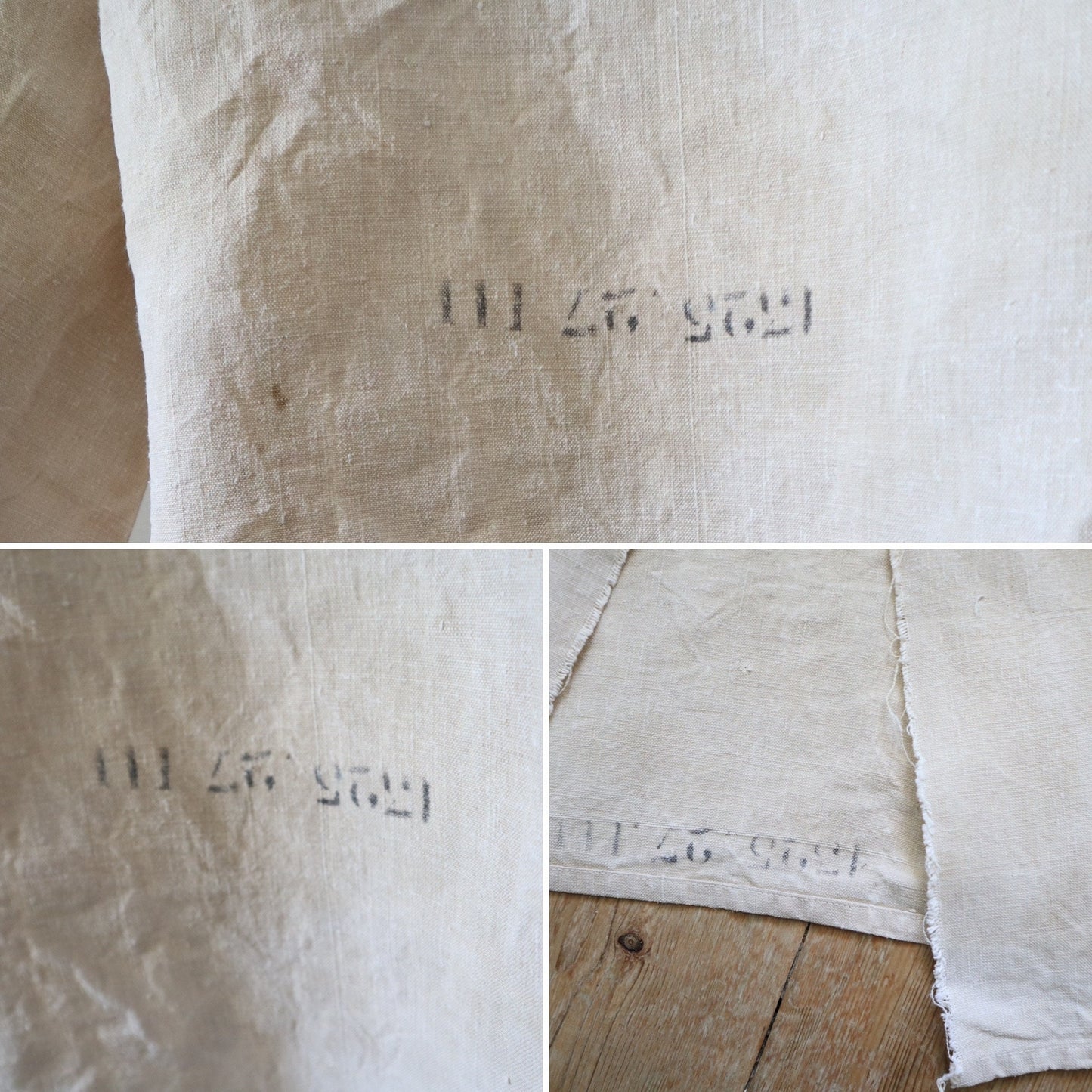 1920s French Naval Navy Sailor Jacket Linen Stamped Military Shirt Top