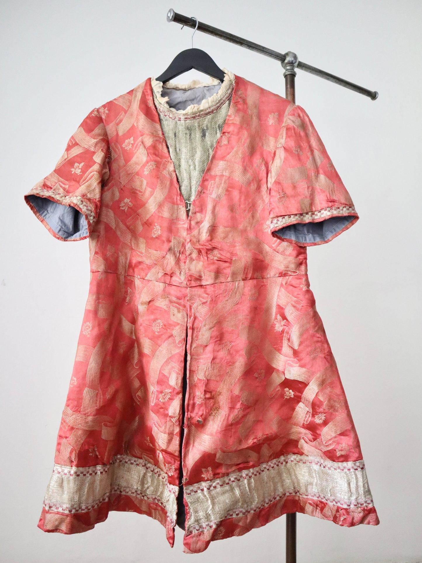 Antique 1910s French Opera Tunic | Renaissance Style Costume in Pink and Silver Lamé