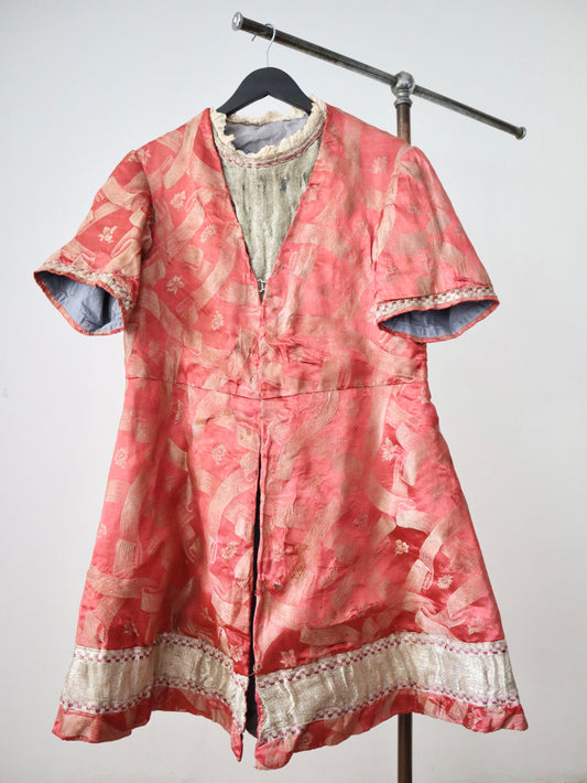 Antique 1910s French Opera Tunic | Renaissance Style Costume in Pink and Silver Lamé