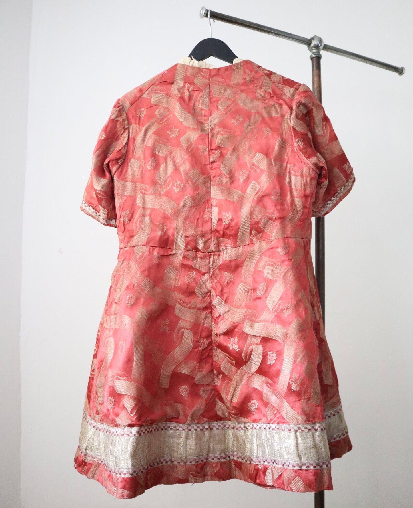 Antique 1910s French Opera Tunic | Renaissance Style Costume in Pink and Silver Lamé