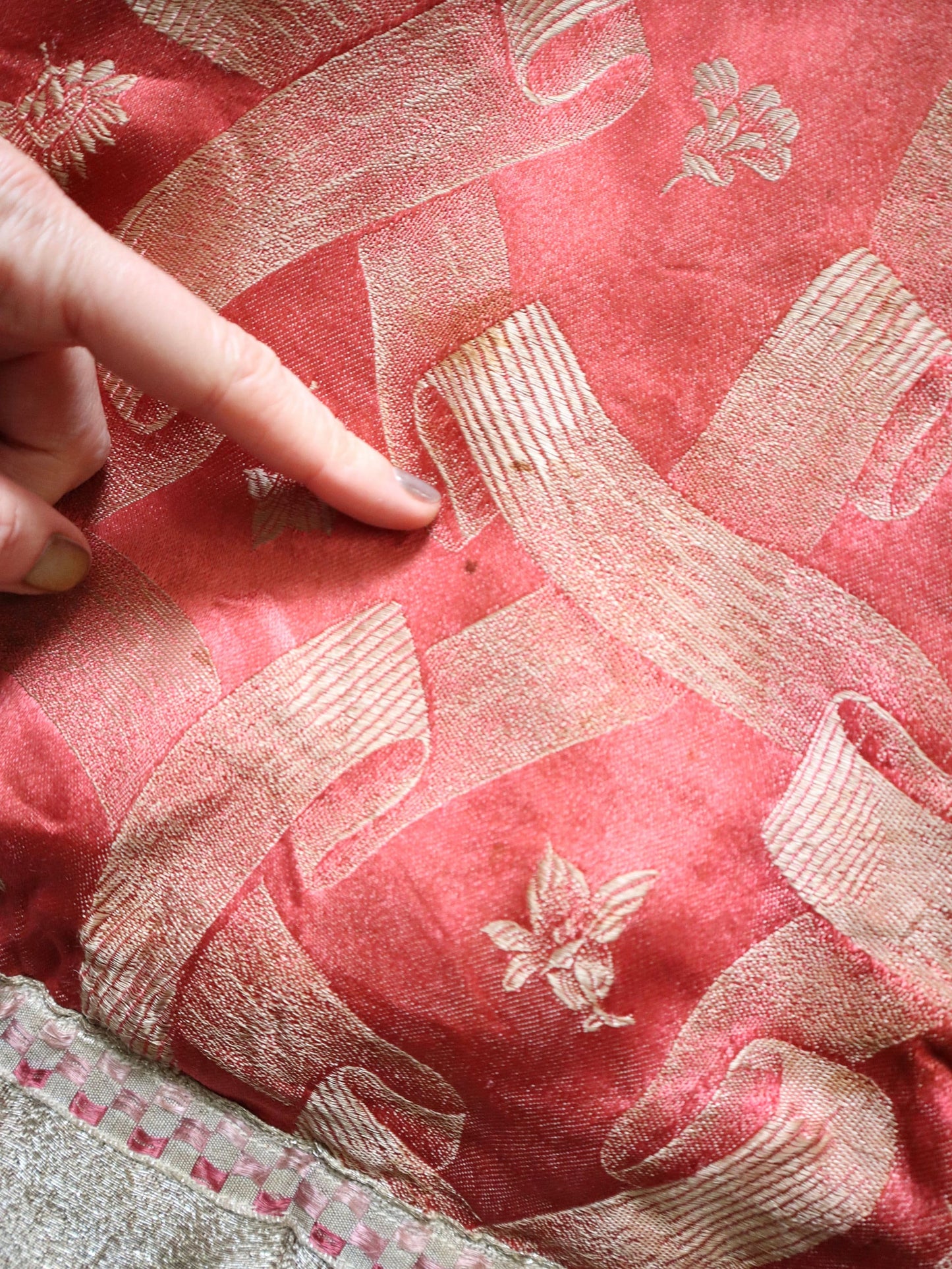 Antique 1910s French Opera Tunic | Renaissance Style Costume in Pink and Silver Lamé