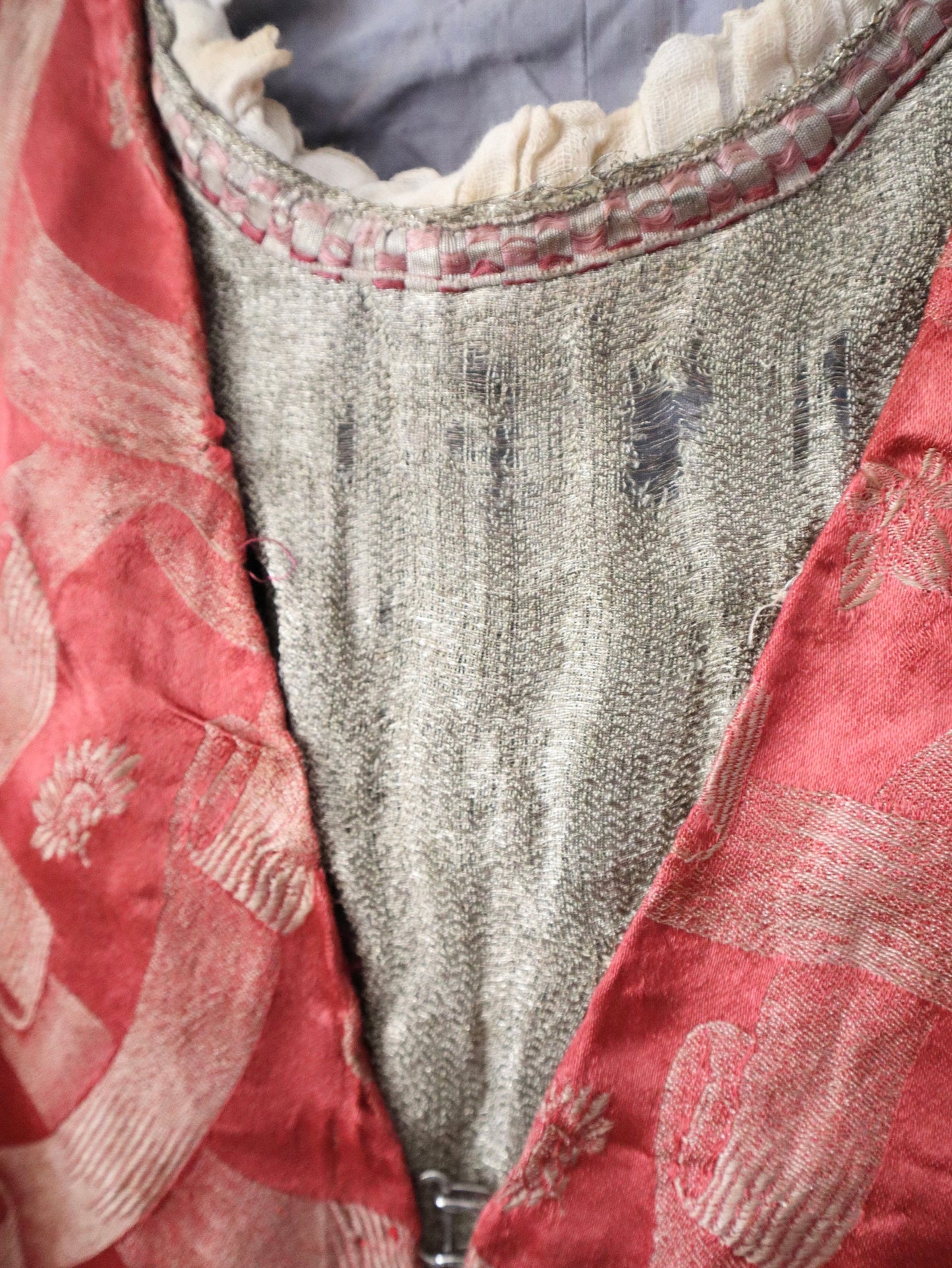 Antique 1910s French Opera Tunic | Renaissance Style Costume in Pink and Silver Lamé