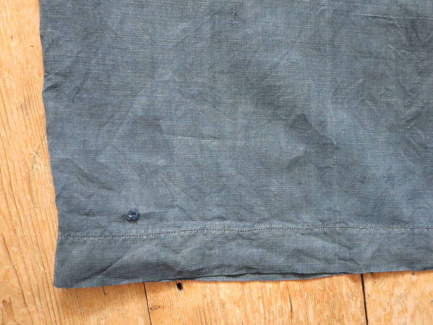 Antique French Indigo Linen Biaude Famers Smock