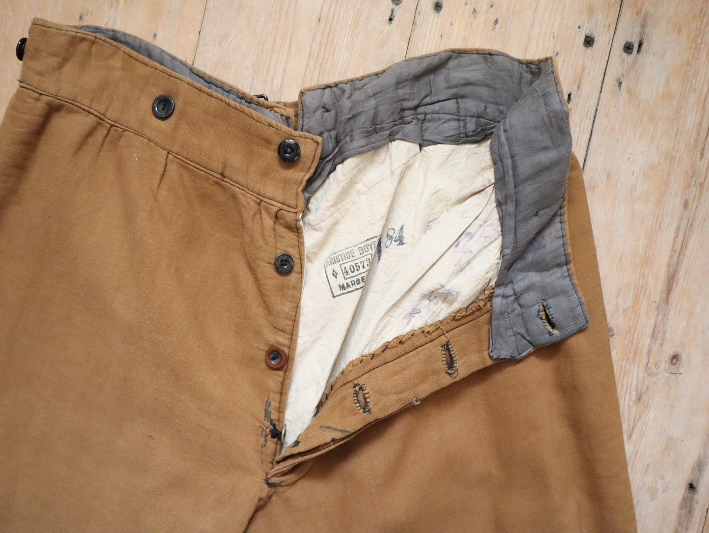 Antique French Brown Cotton Breeches Pants Trousers Theatre Opera Costume