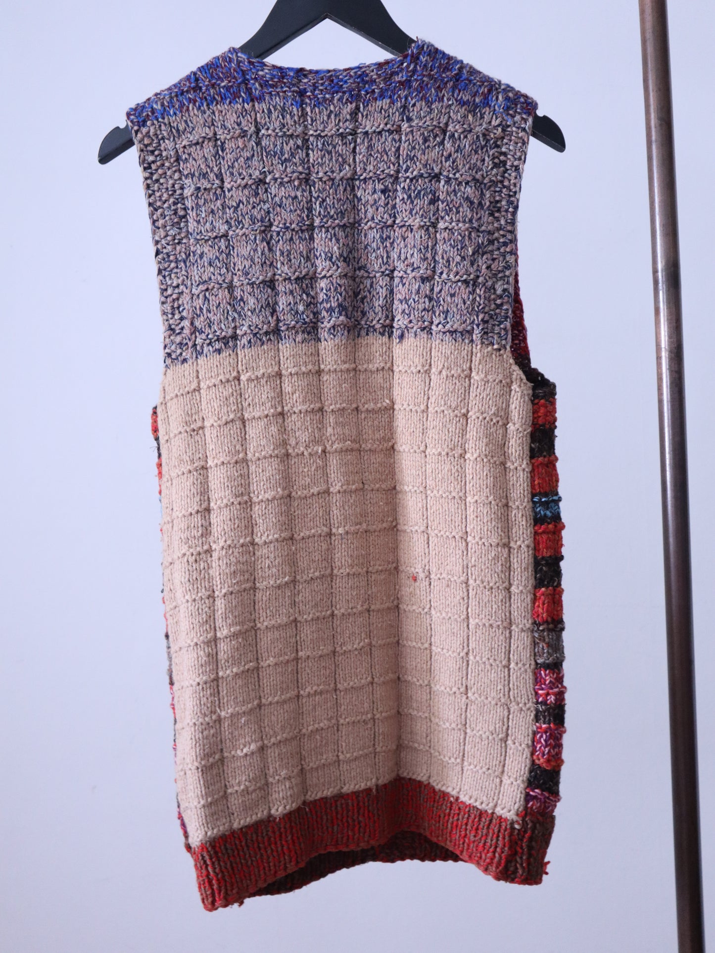 1930- 1940s Romanian Hand-Knitted Wool Waistcoat / Gilet Folk Traditional Eastern European Cardigan
