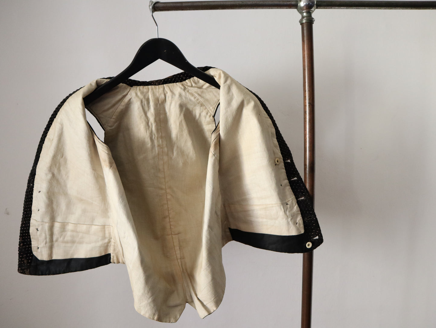 19th Century Silk VelvetWaistcoat Vest Black