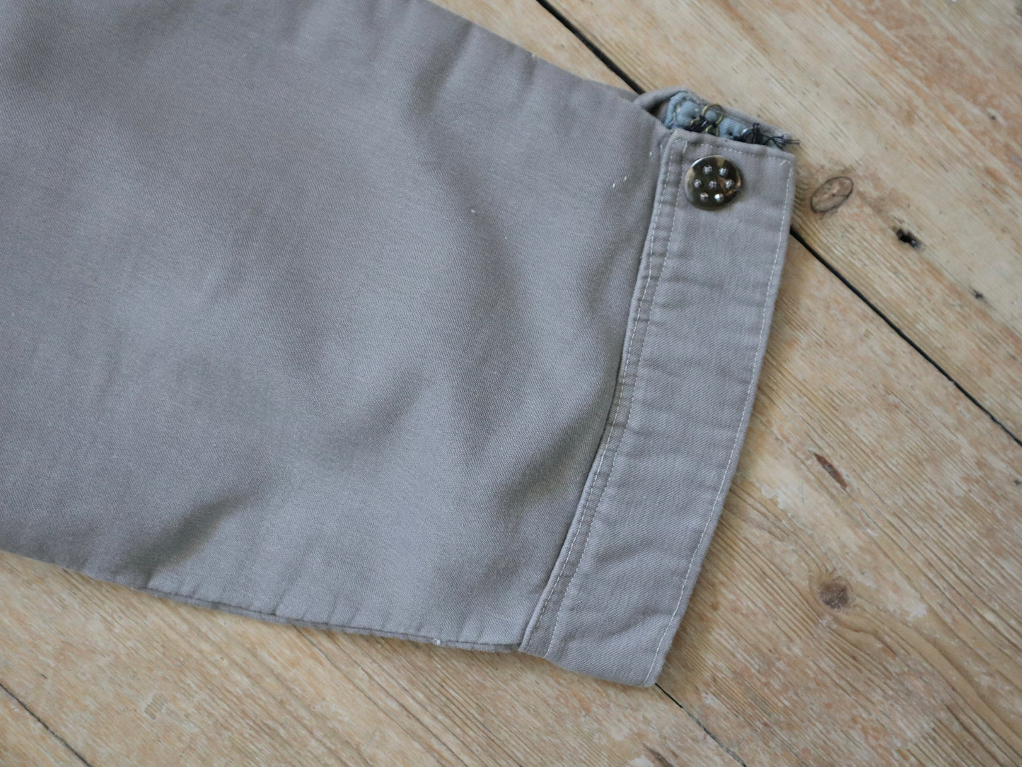 Antique early 1900s French Theatre Costume Breeches Grey Cotton High Waisted Flap Down Renaissance Style