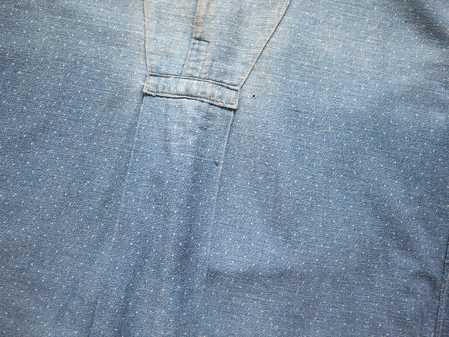 1920s French Blue Indigo Constellation Shirt Patched Repaired RARE Cotton Early Workwear Chore