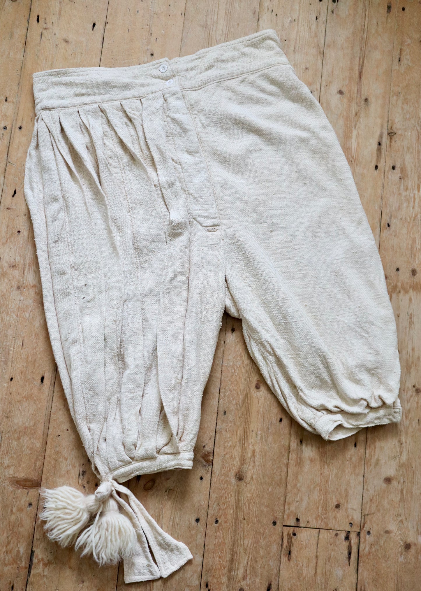 Royal Opera House Cream Cotton Breeches Hose Renaissance Inspired Rustic Avant Garde