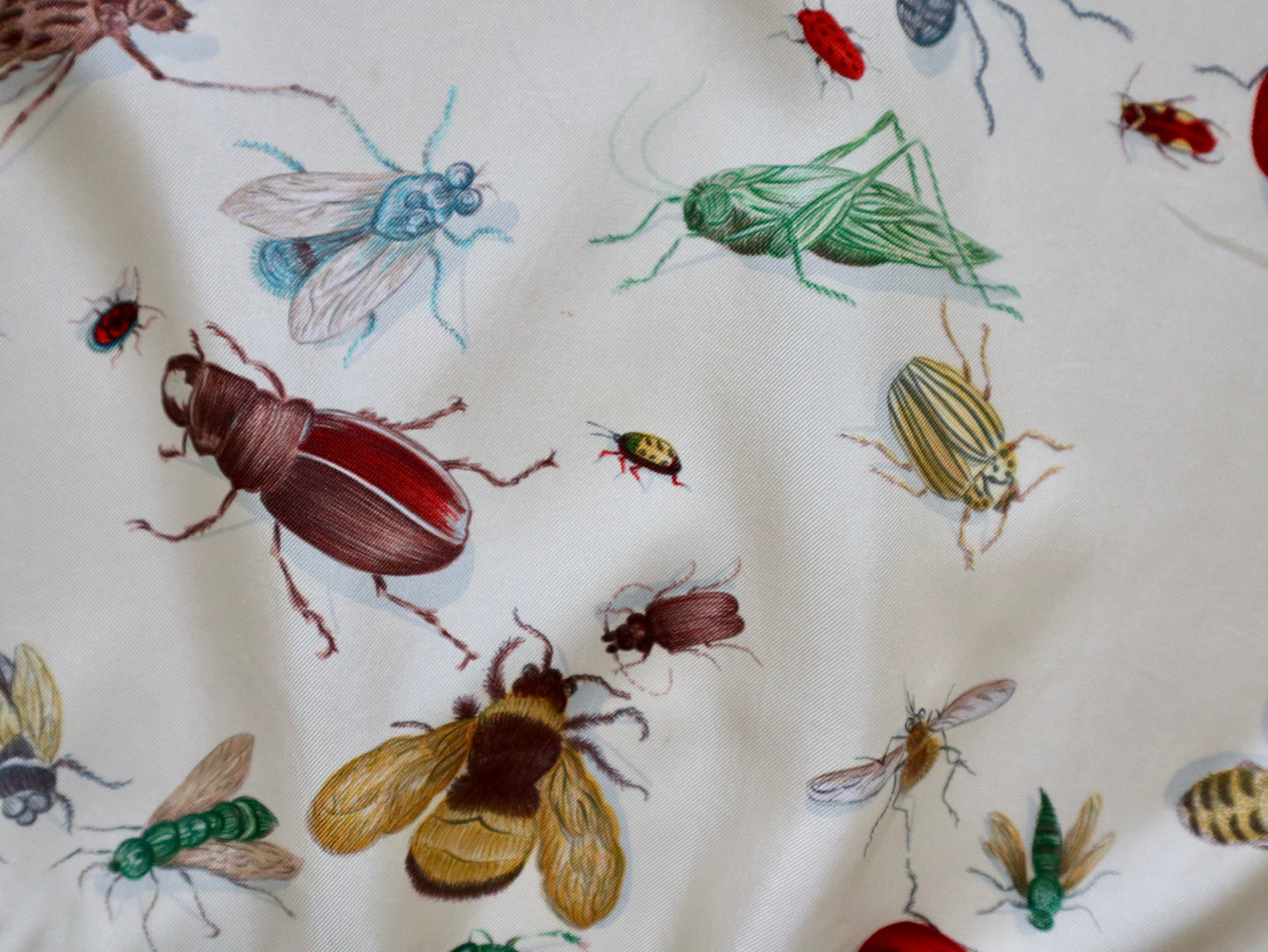 1980s Hermès Silk Blouse Top Les Insectes Insects Bugs RARE