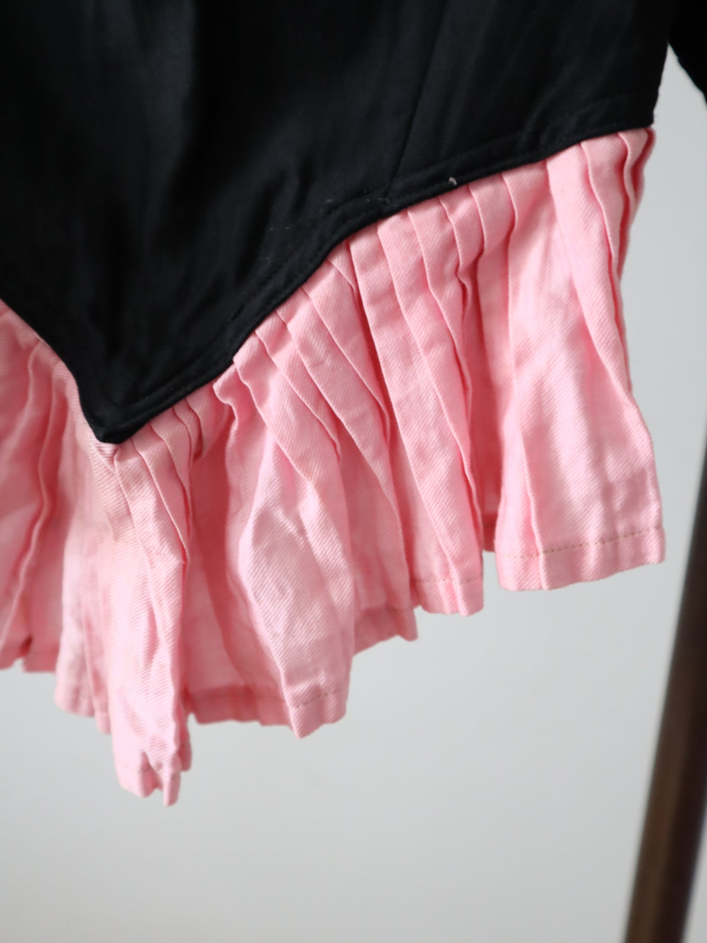 1920s 30s  French Costume Pink Black Bodice Skirt Theatre Cotton