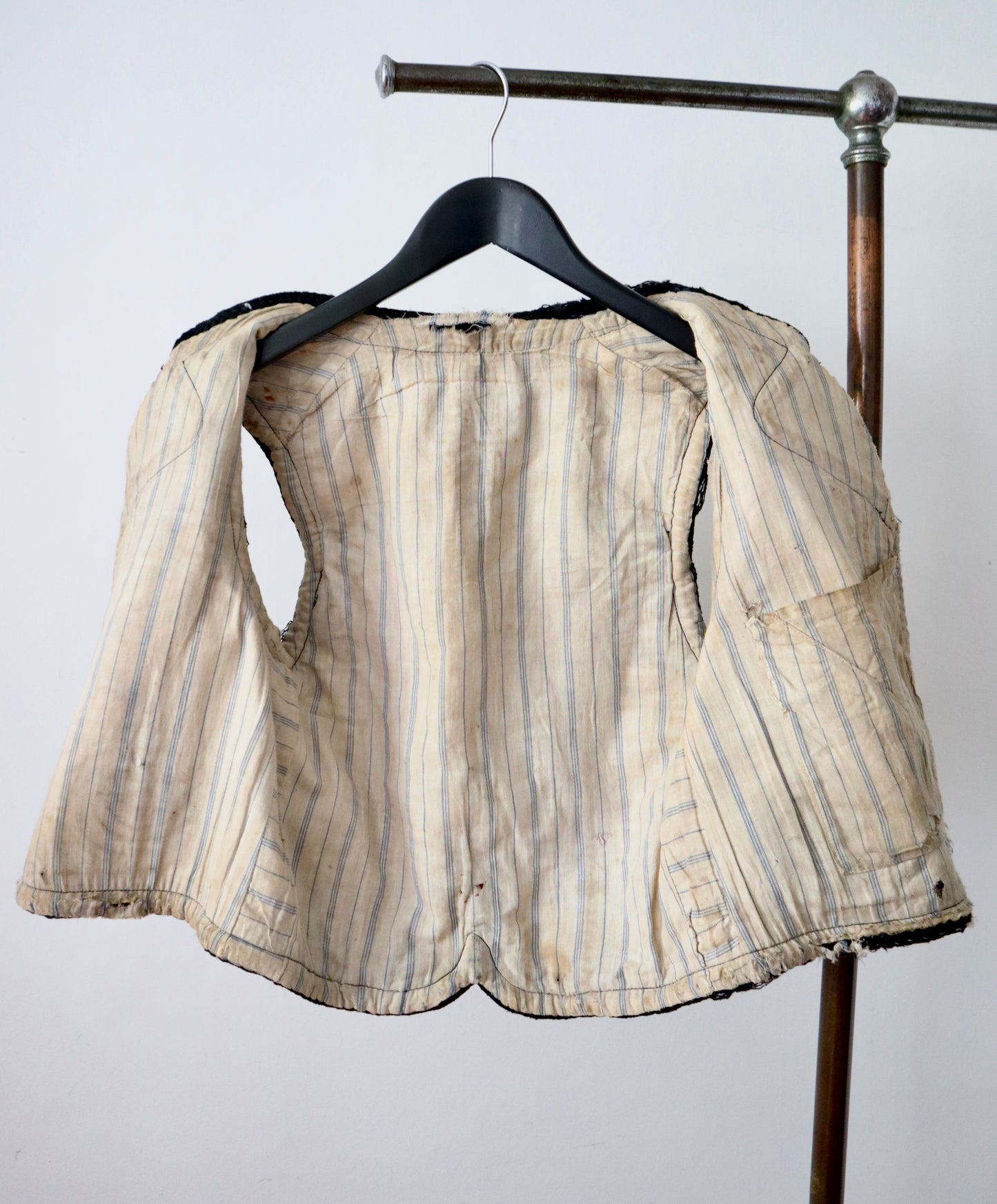 1920s 1930s Transylvanian folk waistcoat with black soutache decoration