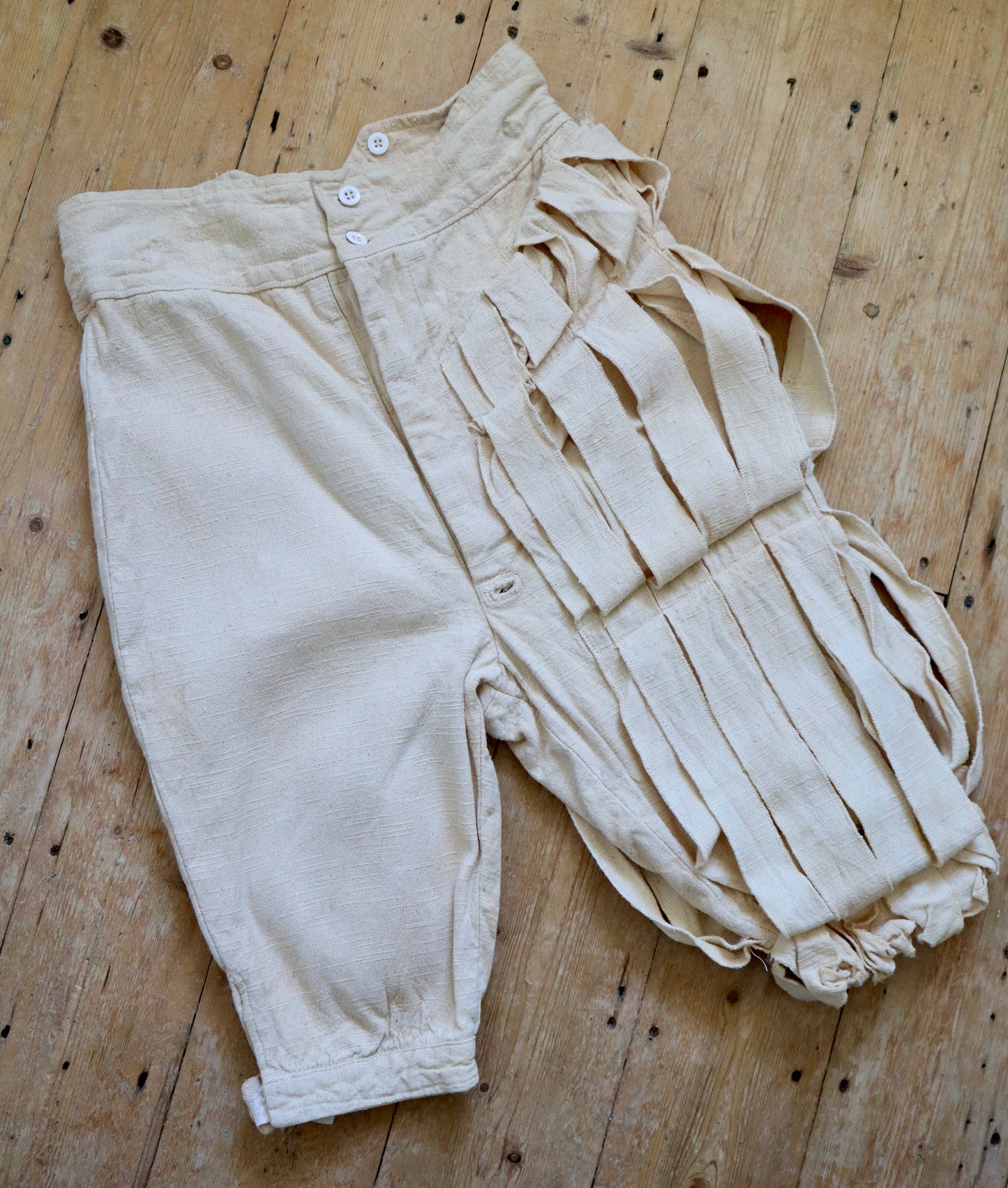 Royal Opera House Cream Cotton Breeches Hose Renaissance Inspired Rustic Avant Garde