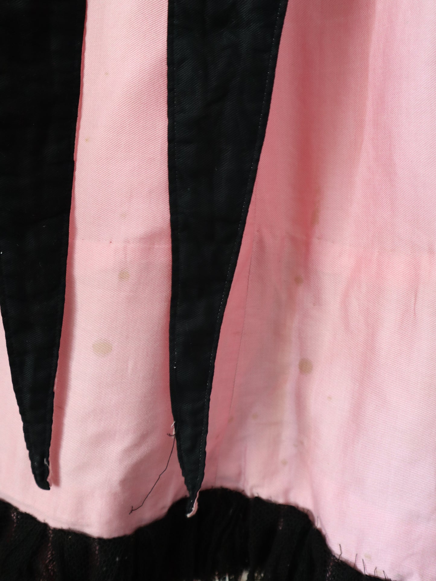 1920s 30s  French Costume Pink Black Bodice Skirt Theatre Cotton