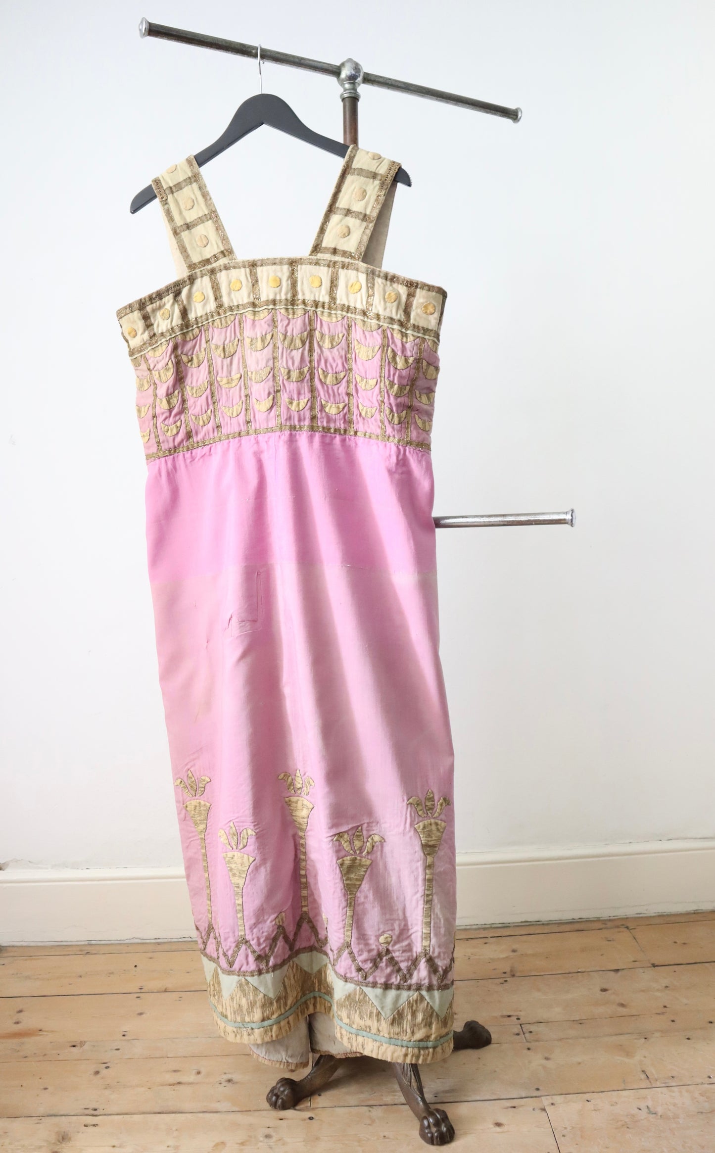 Antique 1880 French Opera PREMIER Costume AIDA Verdi Paris Egyptian Pastel Purple Sun Fade Gold 19th Century