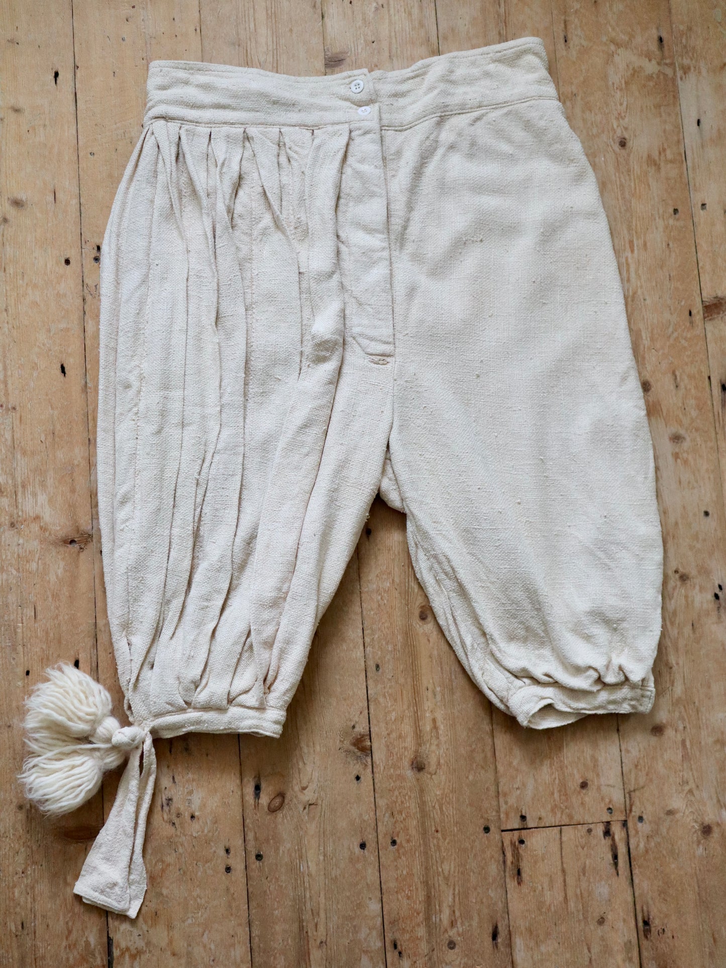 Royal Opera House Cream Cotton Breeches Hose Renaissance Inspired Rustic Avant Garde