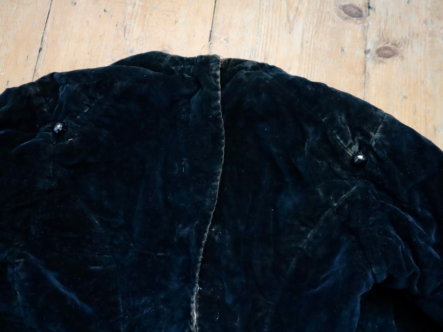 Antique French Theatre Costume Jacket Tunic Child’s Renaissance Style 19th Century Black Silk Velvet