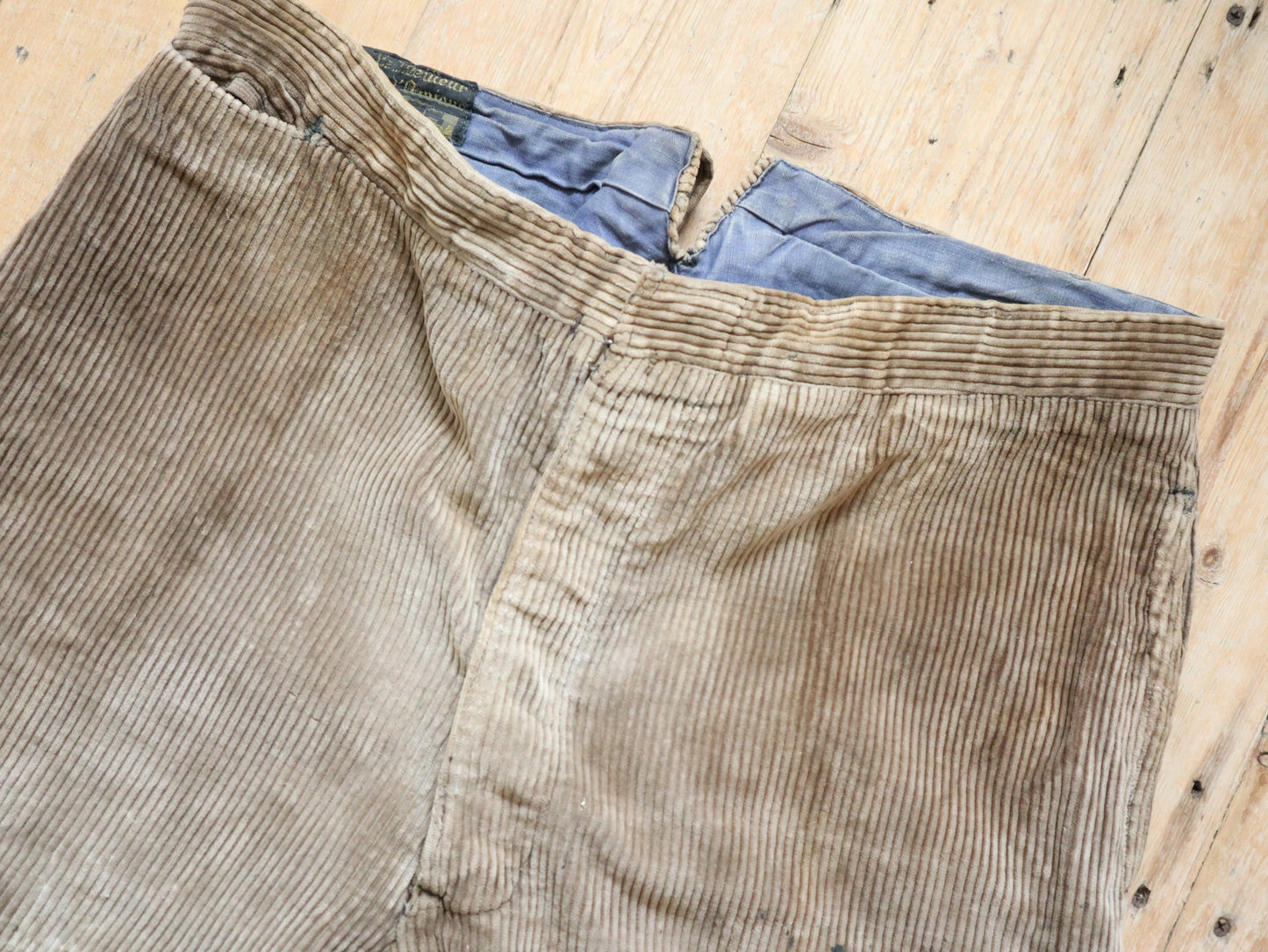 1940s French Workwear Corduroy Trousers Pants Cinch Back Le Meilleur d’Amiens