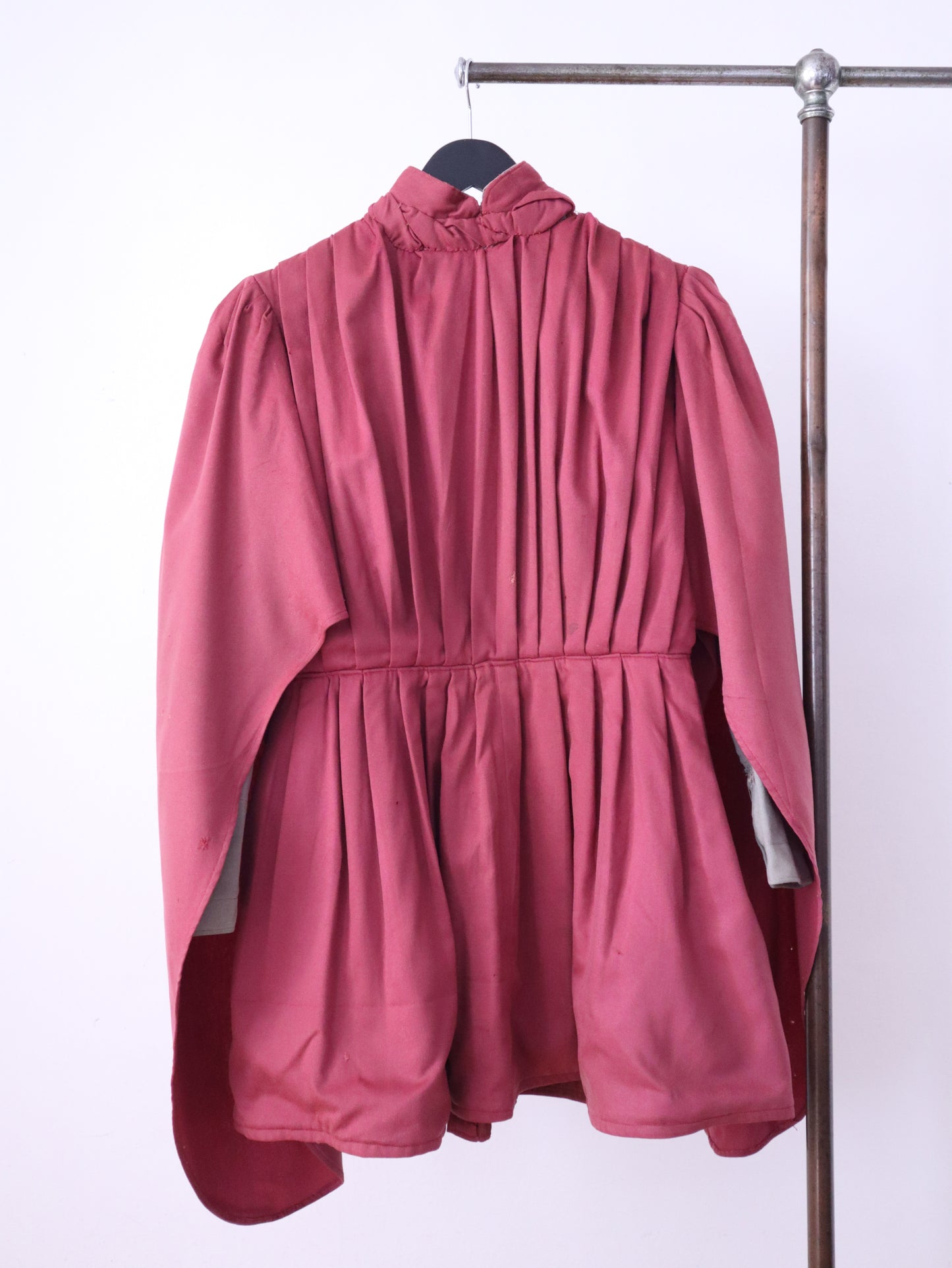 1920s French Theatre Opera Pink Wool Tunic Top Dress Pleats