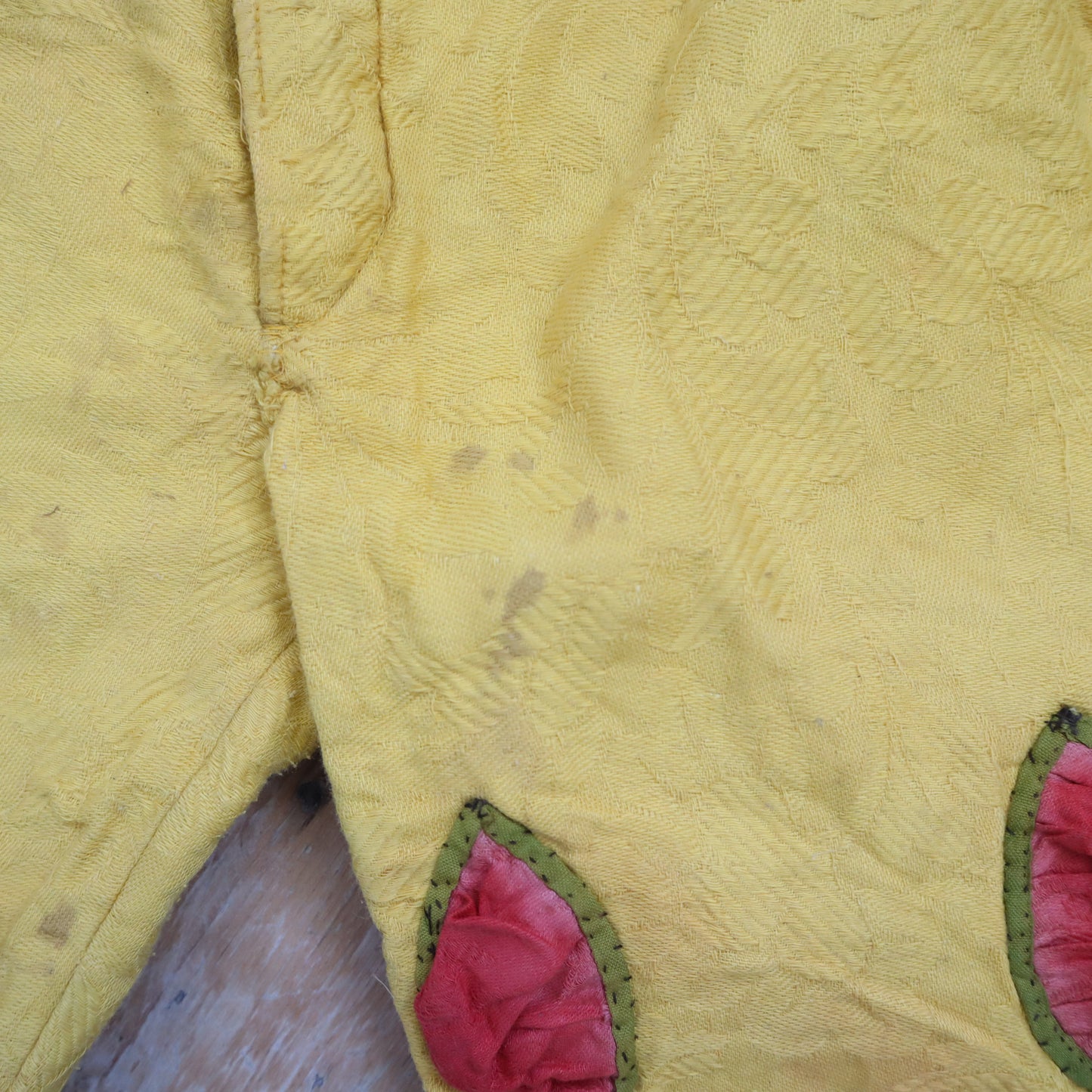 Antique French Child’s Theatre Costume Breeches Yellow Cotton Renaissance Slash Puff