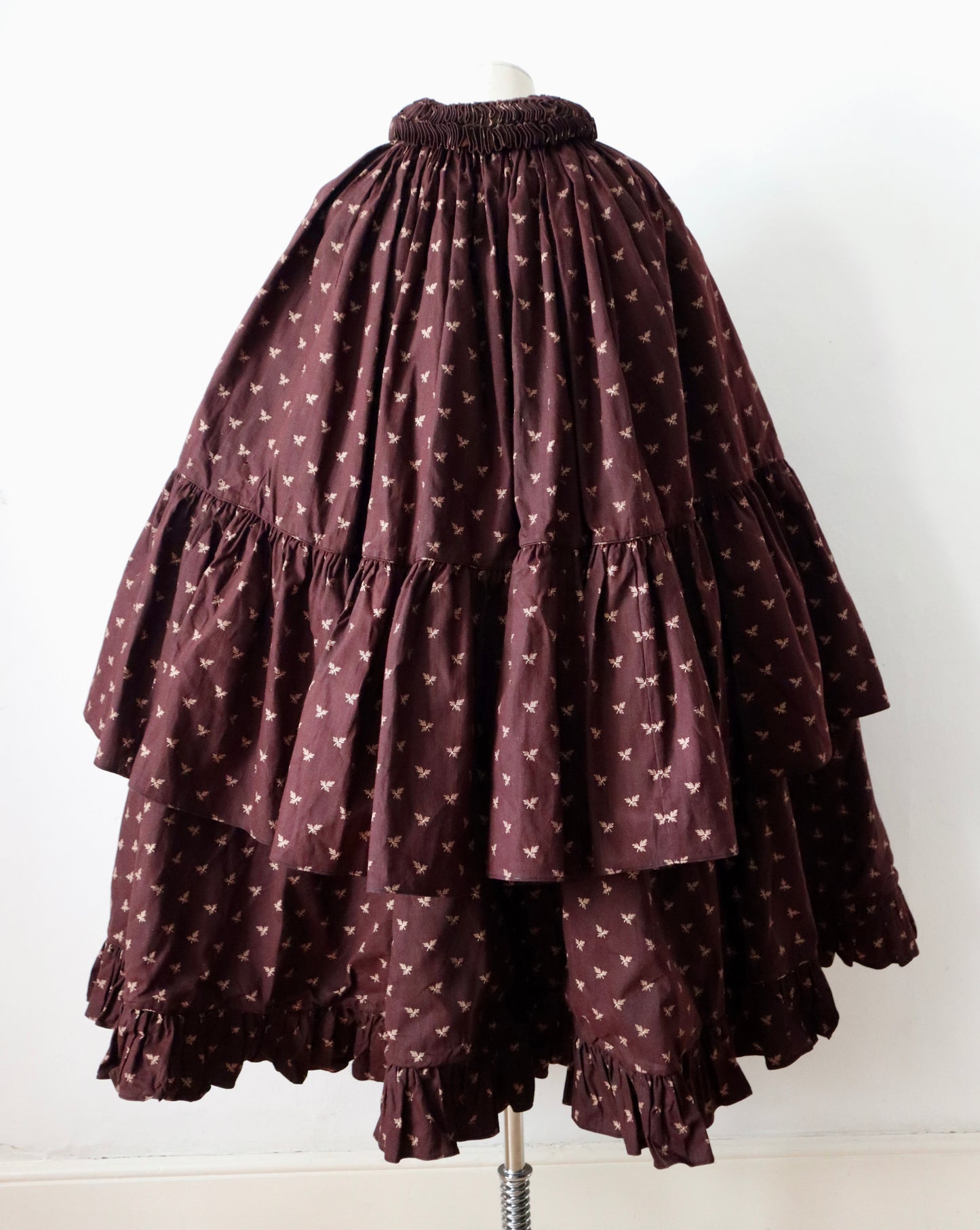 Antique 19th century German Hockmantel full length cotton cloak wool flannel lined