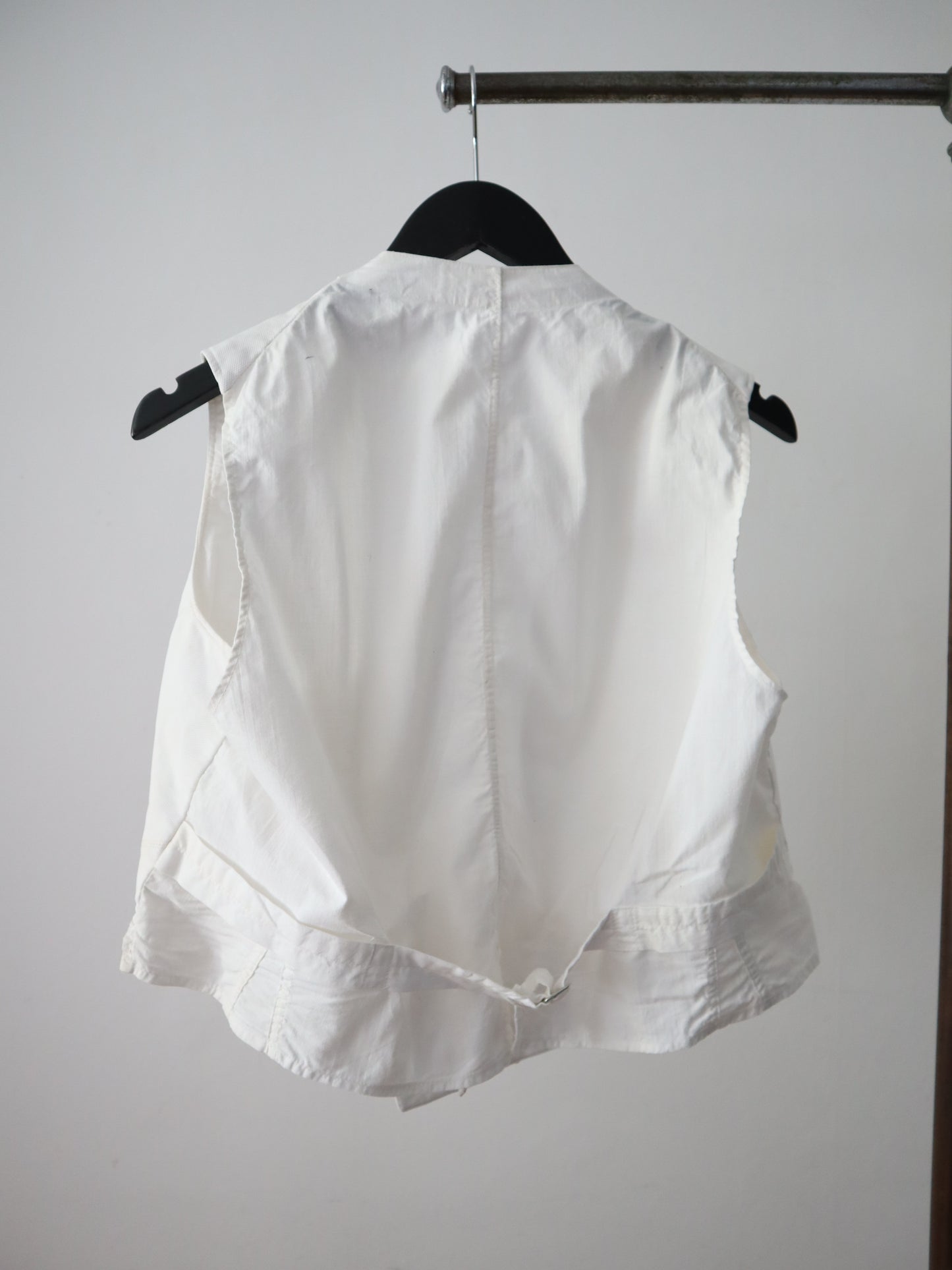 Antique French White Cotton Waistcoat Vest Piqué